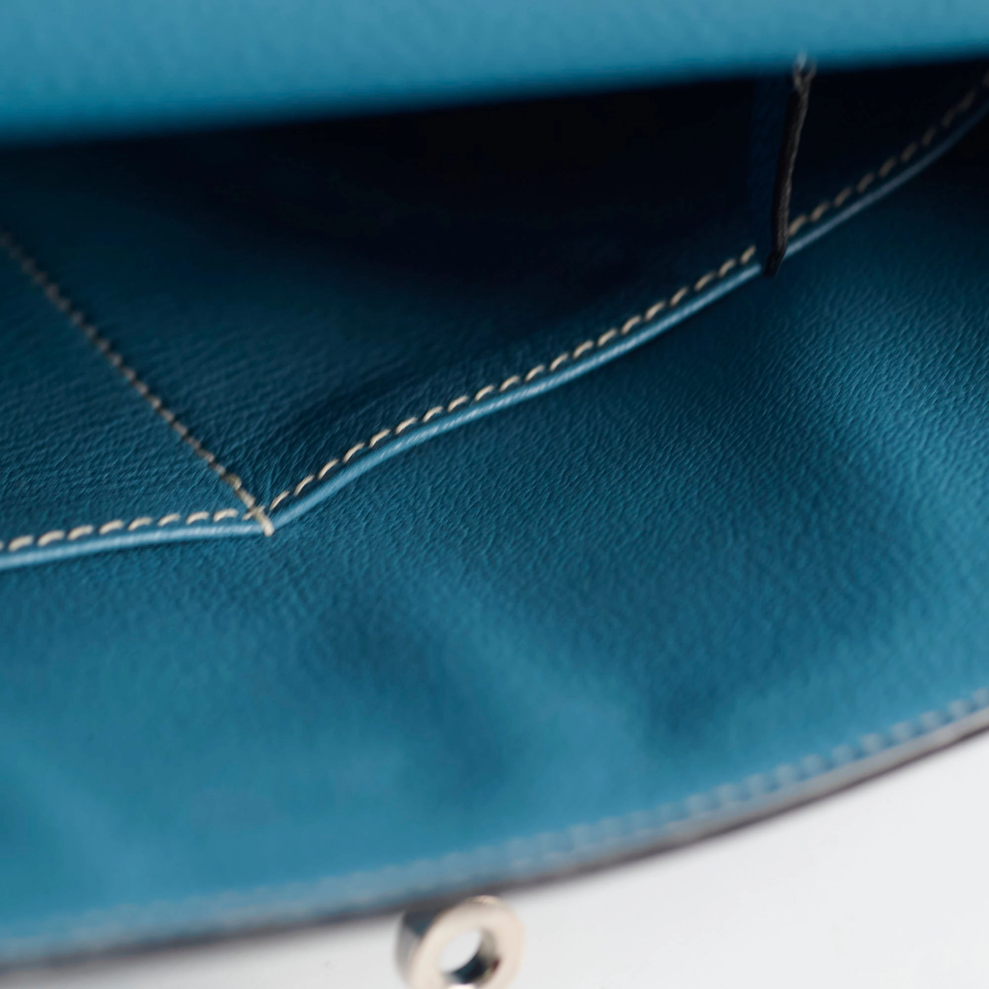 Hermes Kelly 28 Togo Leather Blue Jeans - G square (2003)