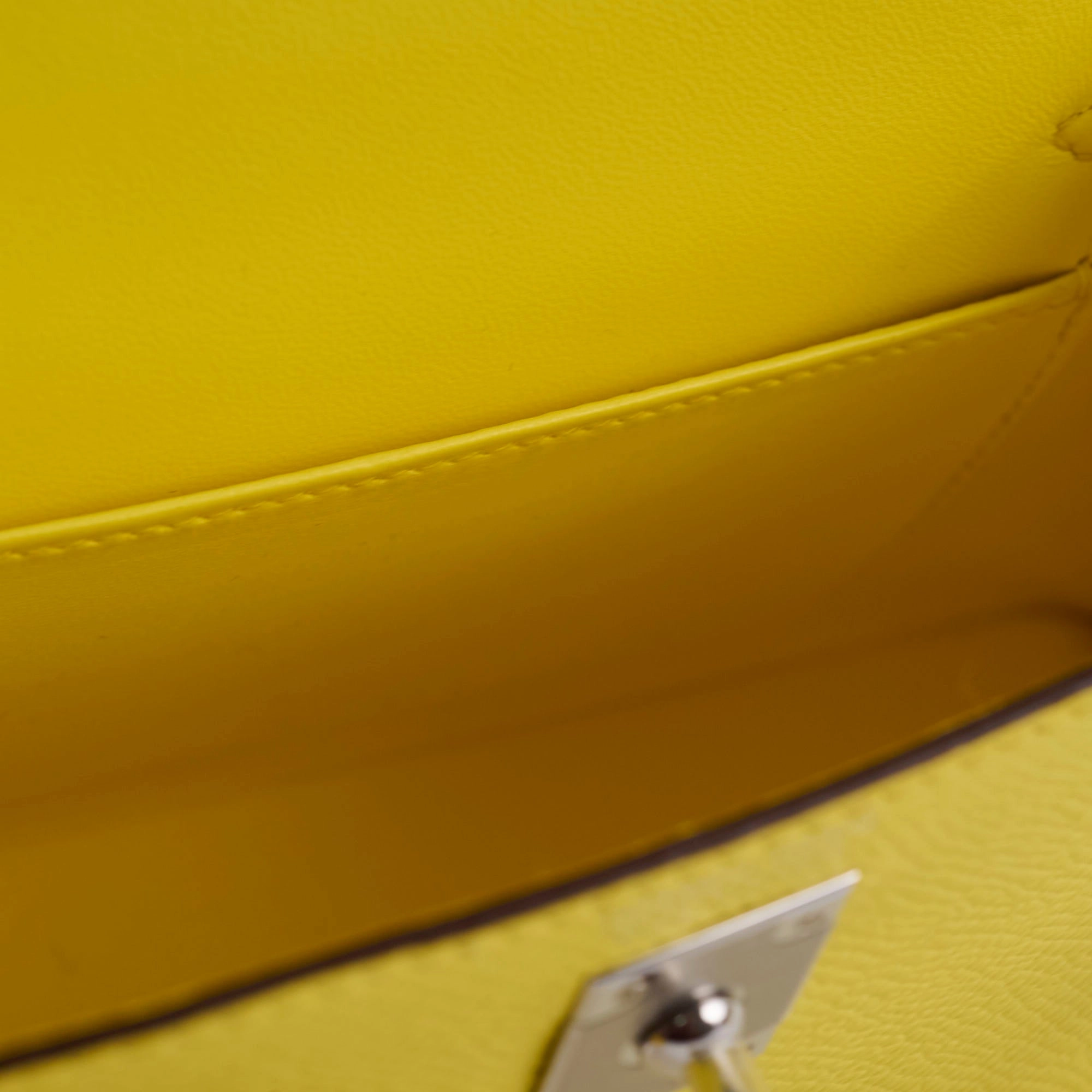 Hermes Mini Kelly PHW Yellow W Stamp