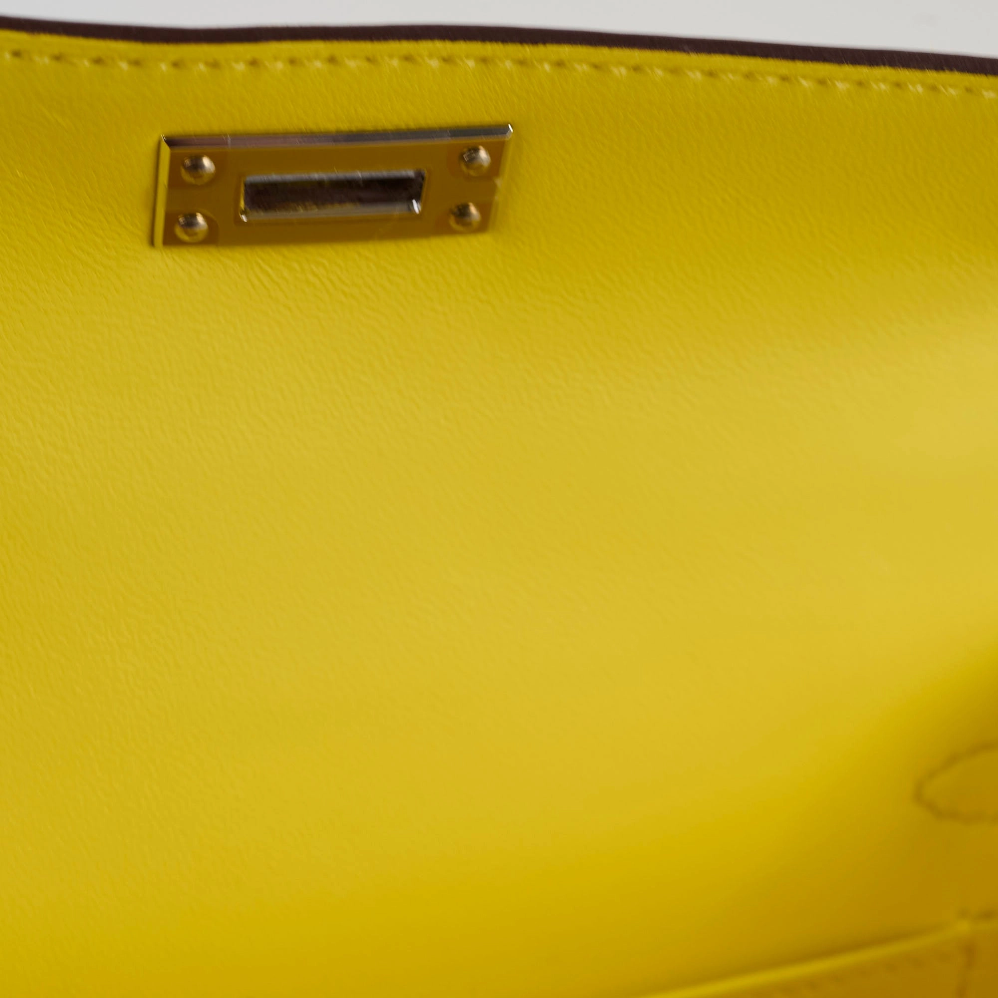 Hermes Mini Kelly PHW Yellow W Stamp