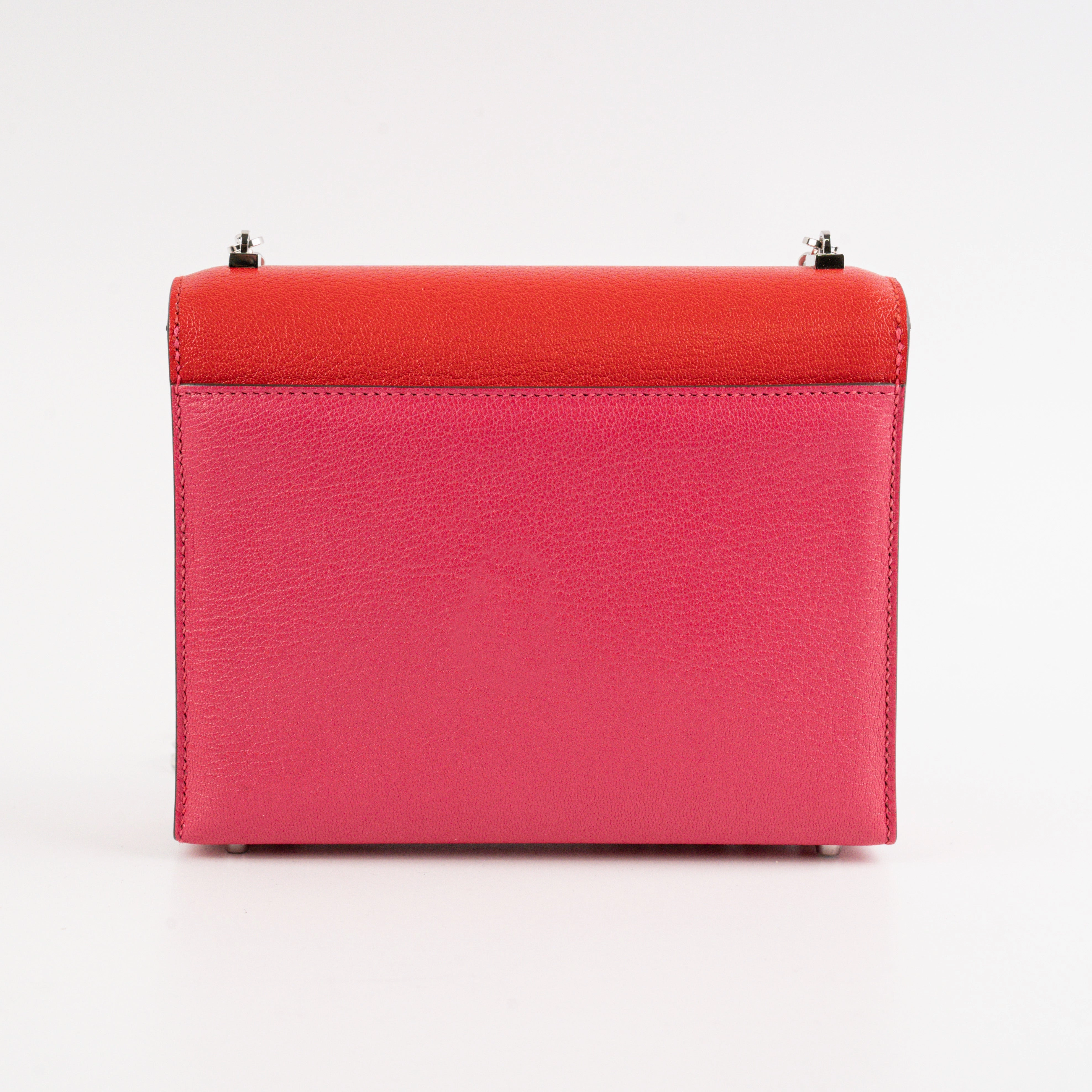 Hermes Mini Verrou Chainr Bag Red/Rose Mexico Y Stamp