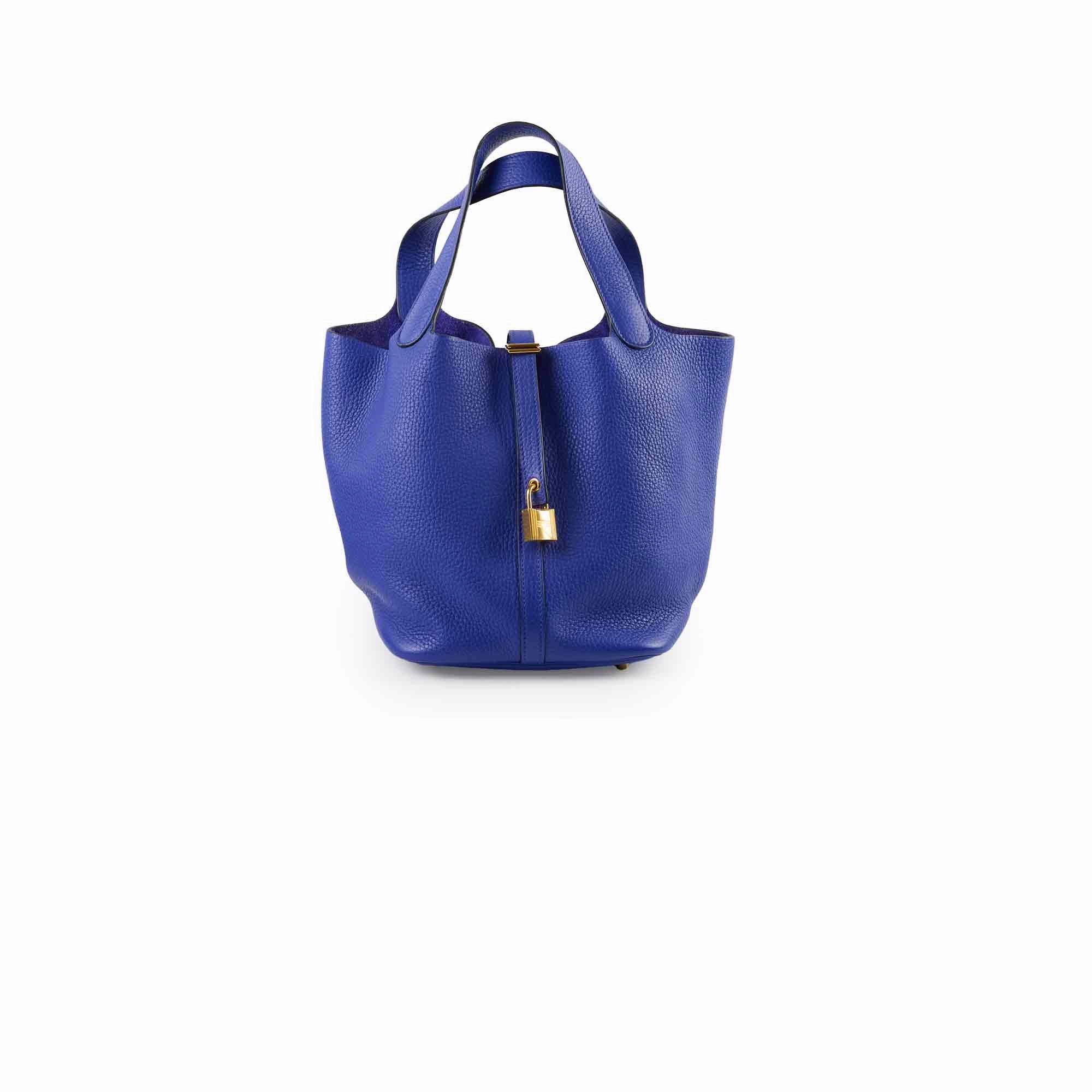 Hermes Picotin 22 Clemence Blue Electric A Stamp
