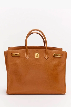 Herms 1994 Caramel Ardennes Leather Birkin 40