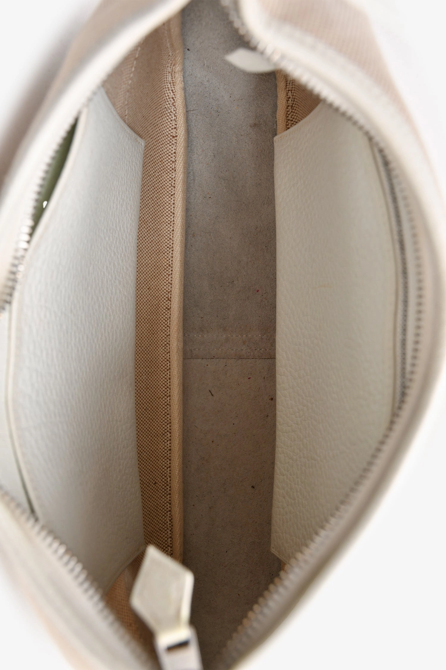 Herms 2002 Cream Canvas/Leather Trim Hobo Shoulder Bag