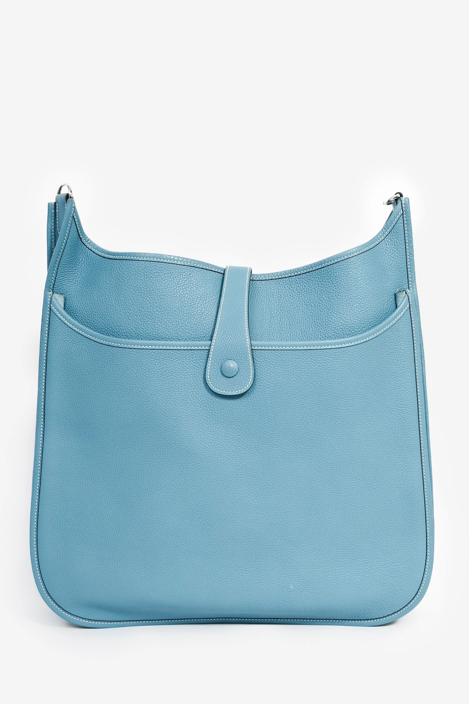 Herms 2007 Blue Jean Clemence Leather Evelyne 31