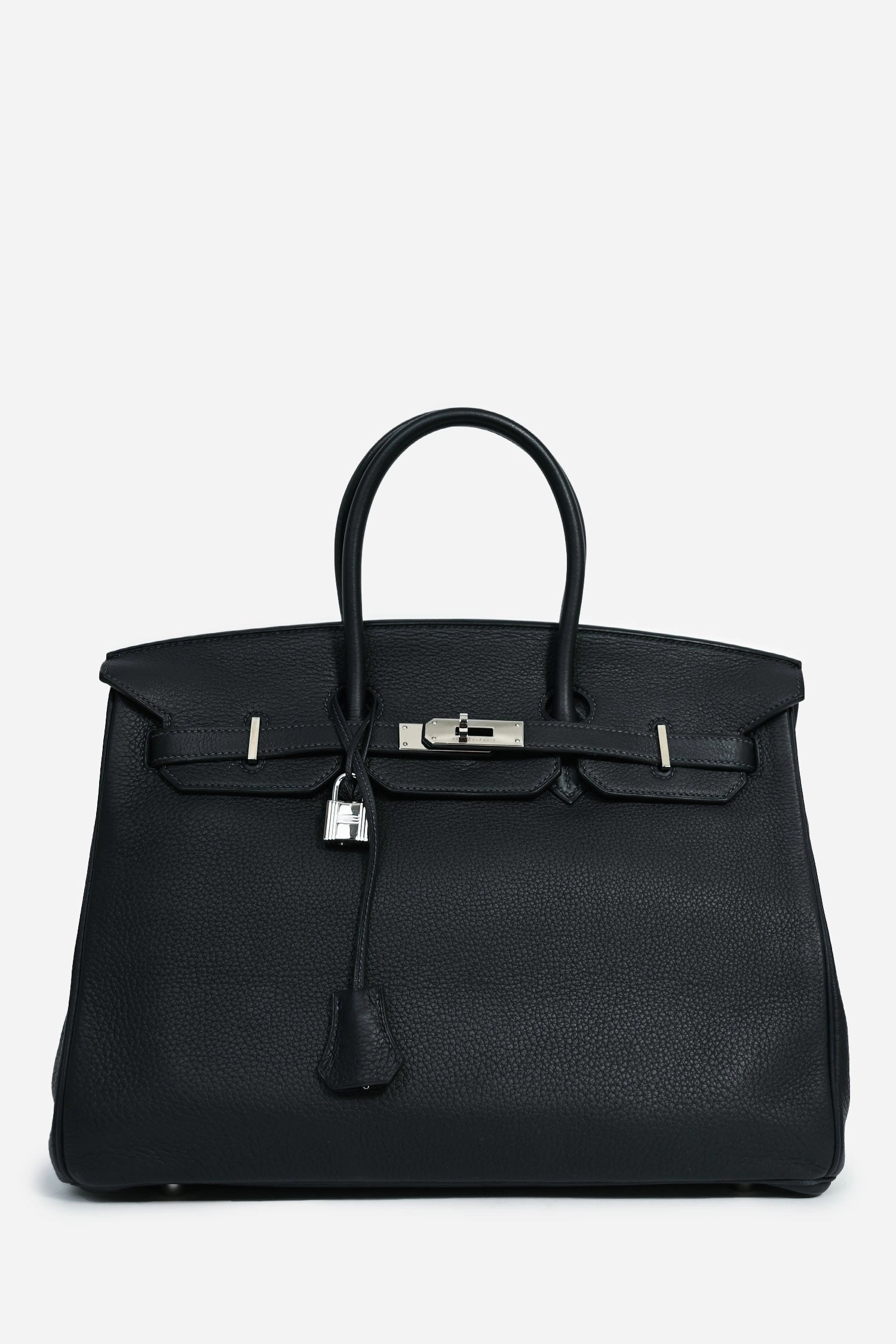 Herms 2008 Deep Navy Clemence Leather Birkin 35 PHW