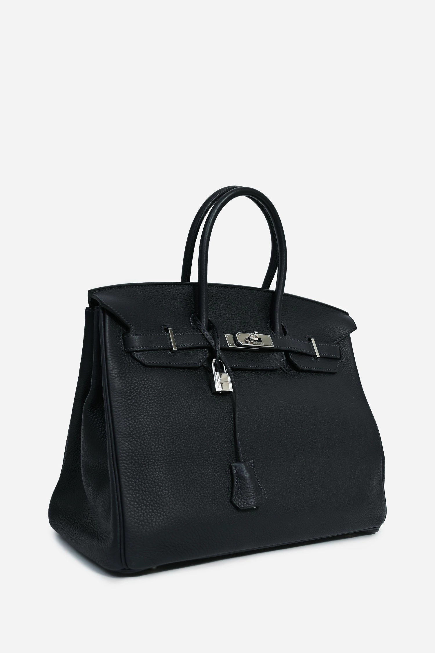 Herms 2008 Deep Navy Clemence Leather Birkin 35 PHW