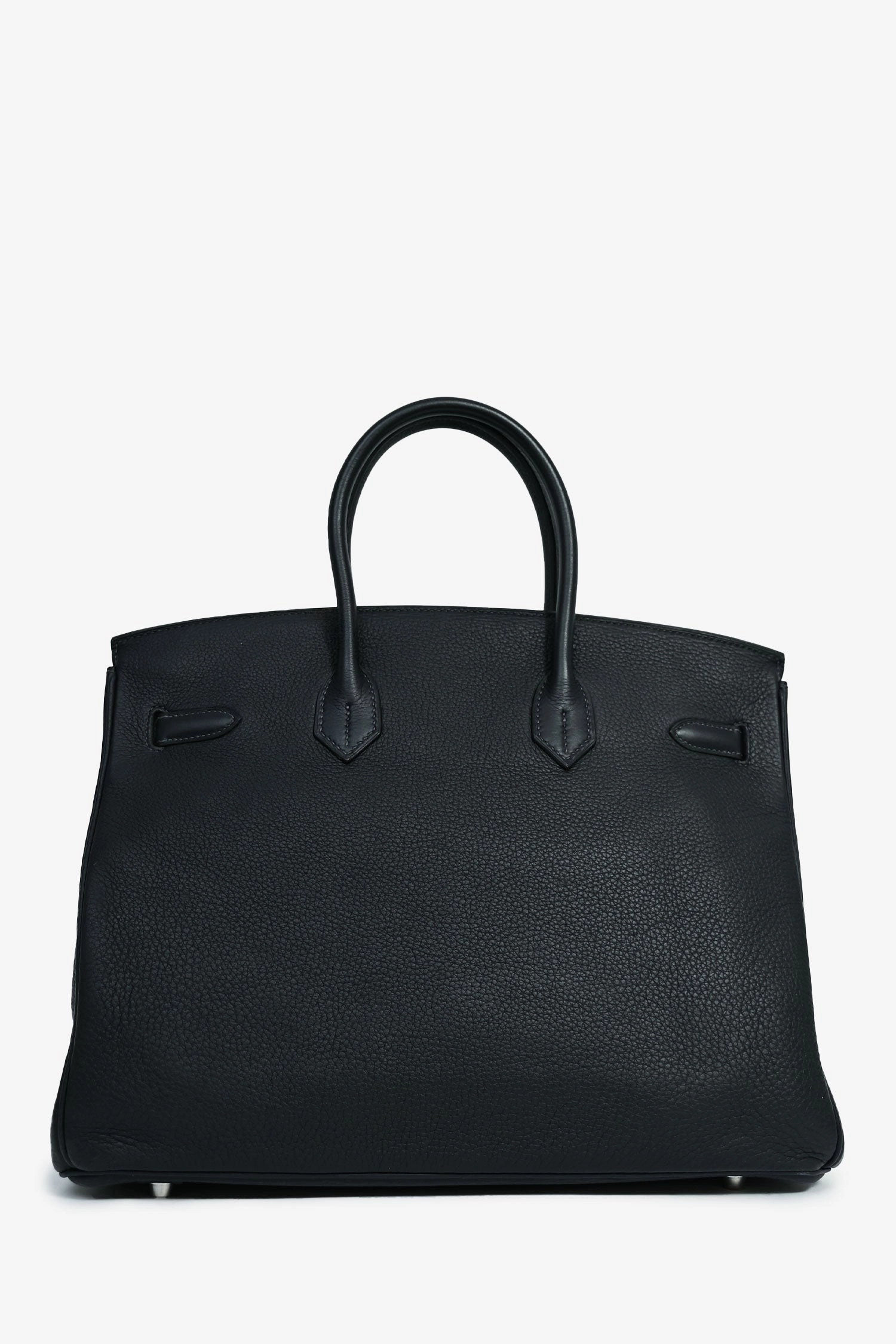 Herms 2008 Deep Navy Clemence Leather Birkin 35 PHW