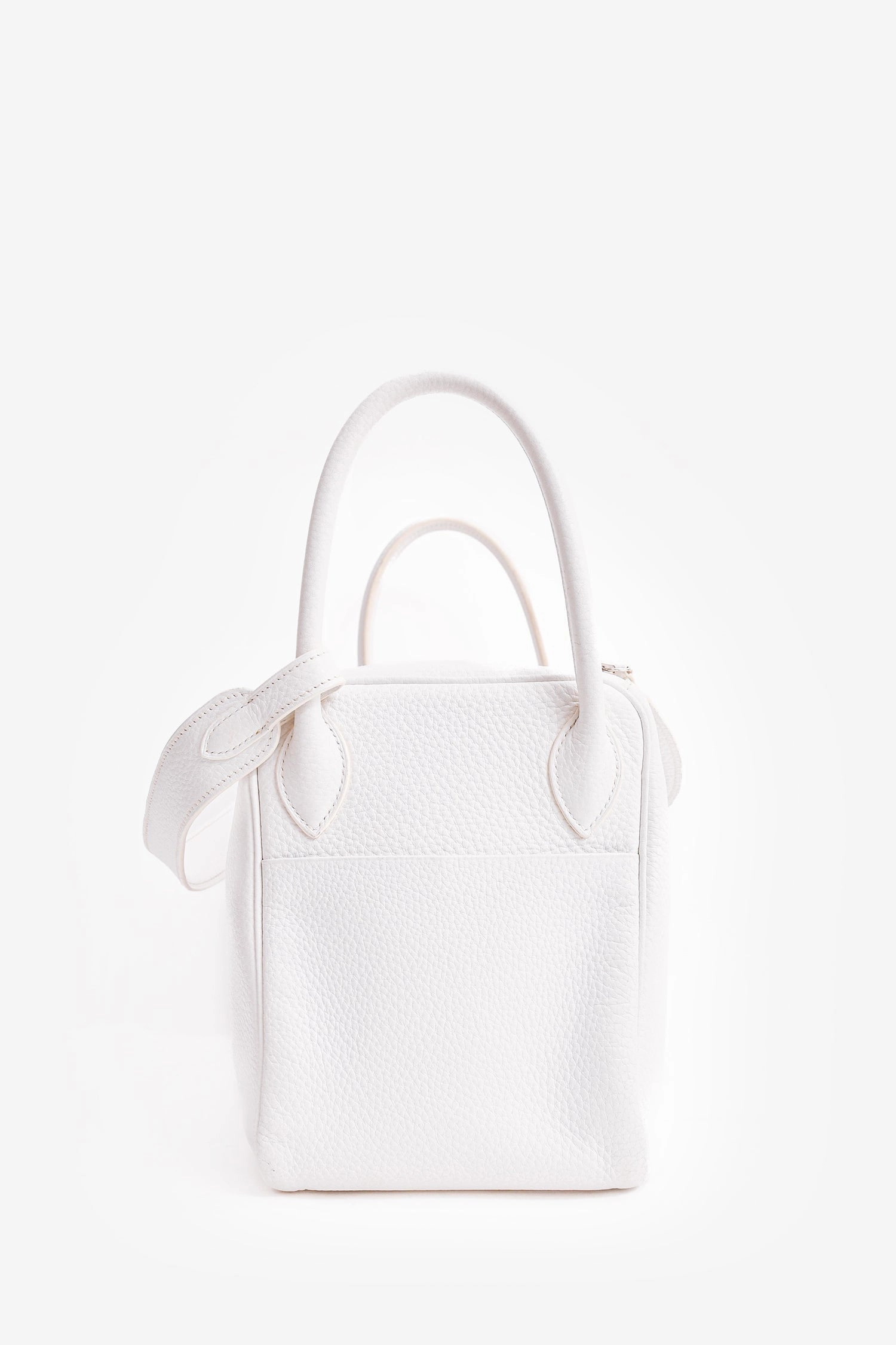 Herms 2008 White Clemence Leather Lindy 30 (As Is)