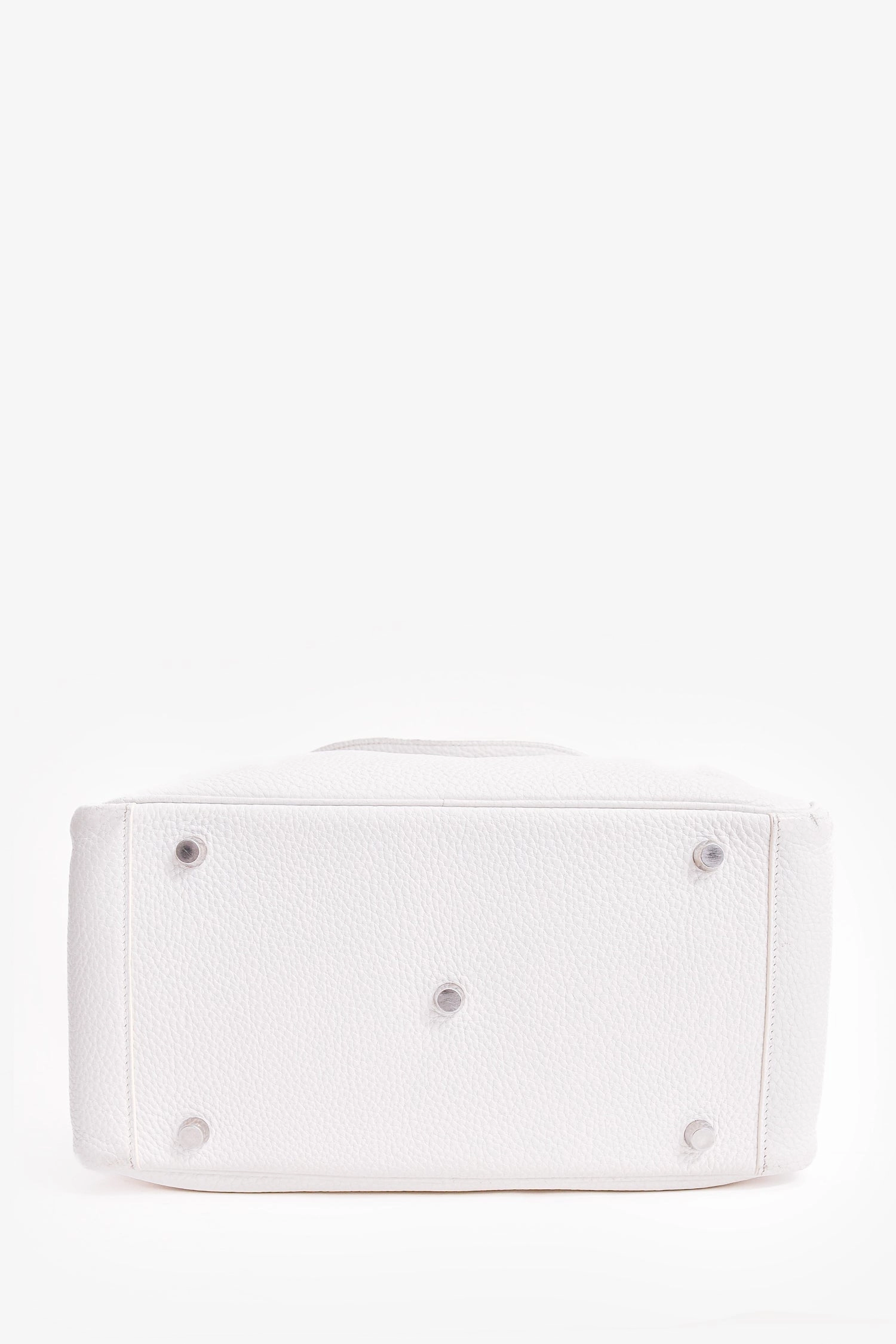 Herms 2008 White Clemence Leather Lindy 30 (As Is)