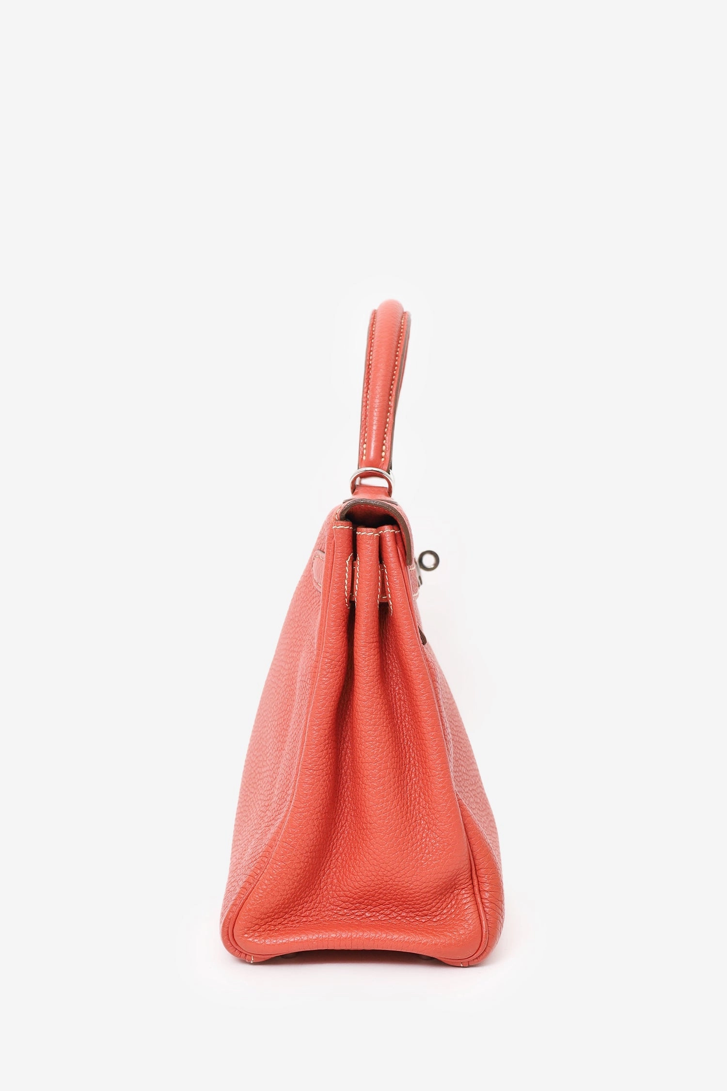 Herms 2011 9M Salmon Togo Leather Kelly 28 Top Handle with Strap