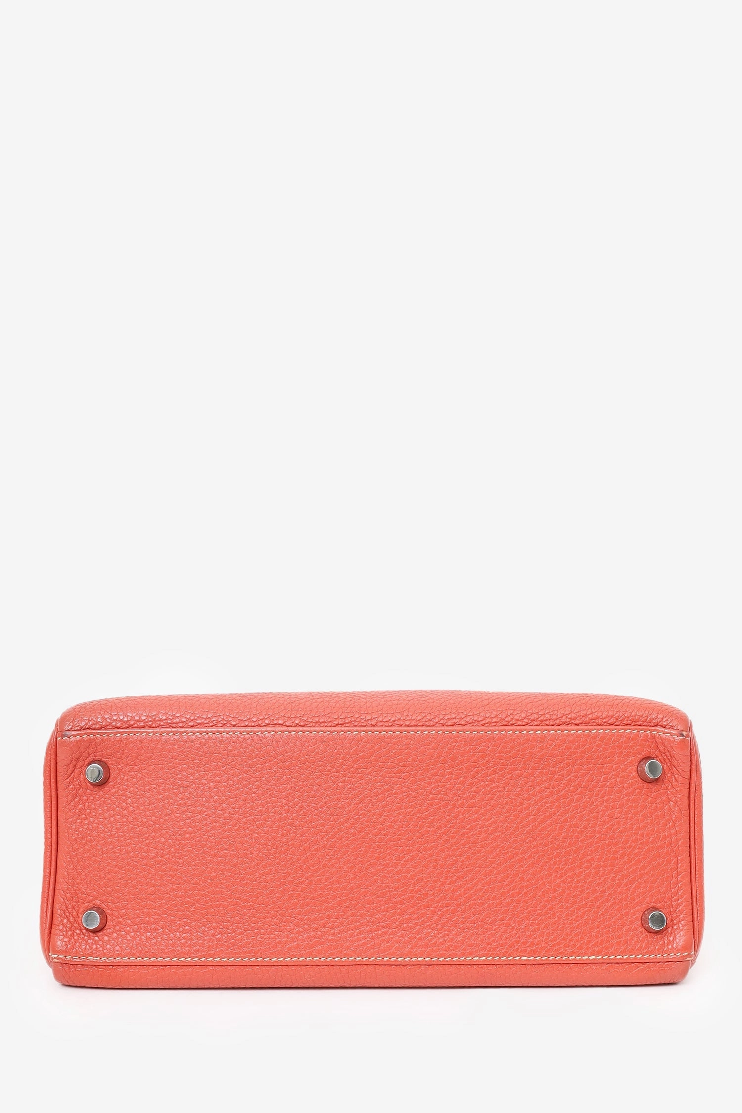 Herms 2011 9M Salmon Togo Leather Kelly 28 Top Handle with Strap
