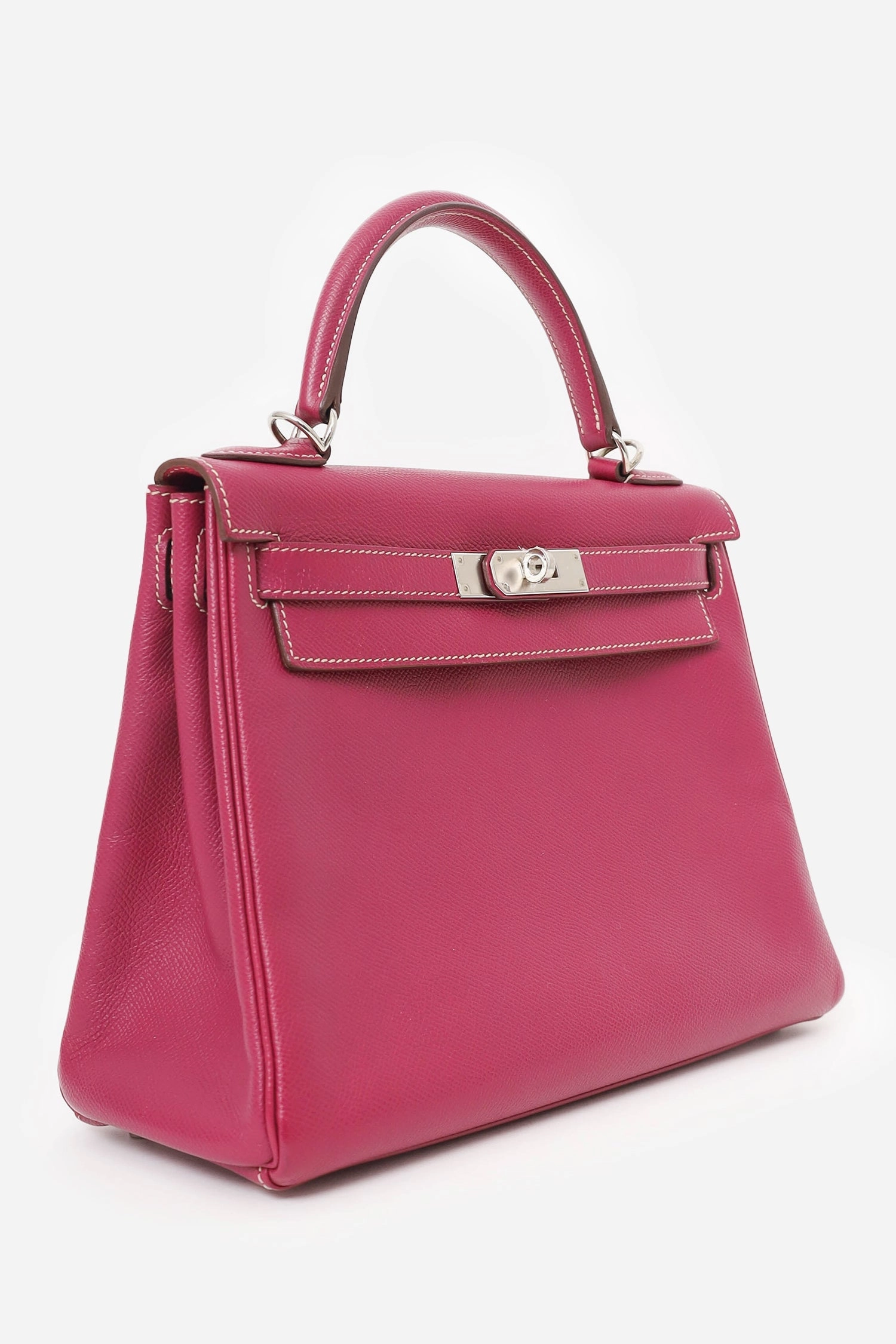 Herms 2011 K5 Purple Epsom Leather Kelly 28 Top Handle with Strap