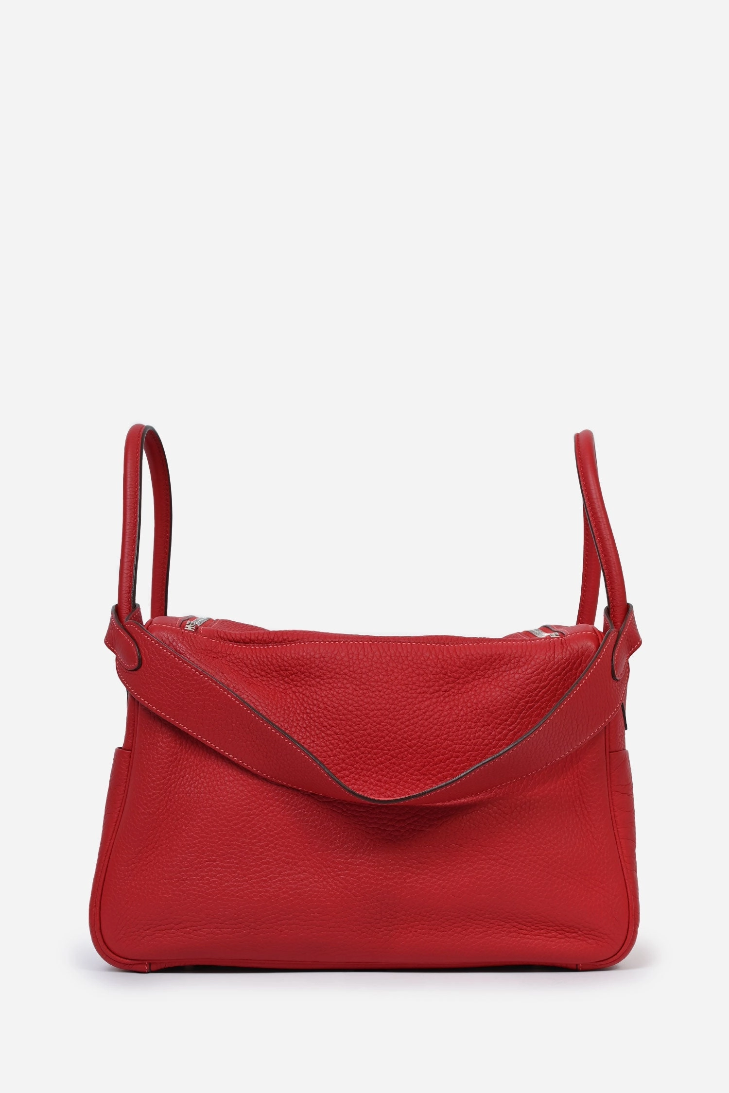 Herms 2012 Rouge Casaque Clemence Leather Lindy 34