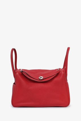Herms 2012 Rouge Casaque Clemence Leather Lindy 34