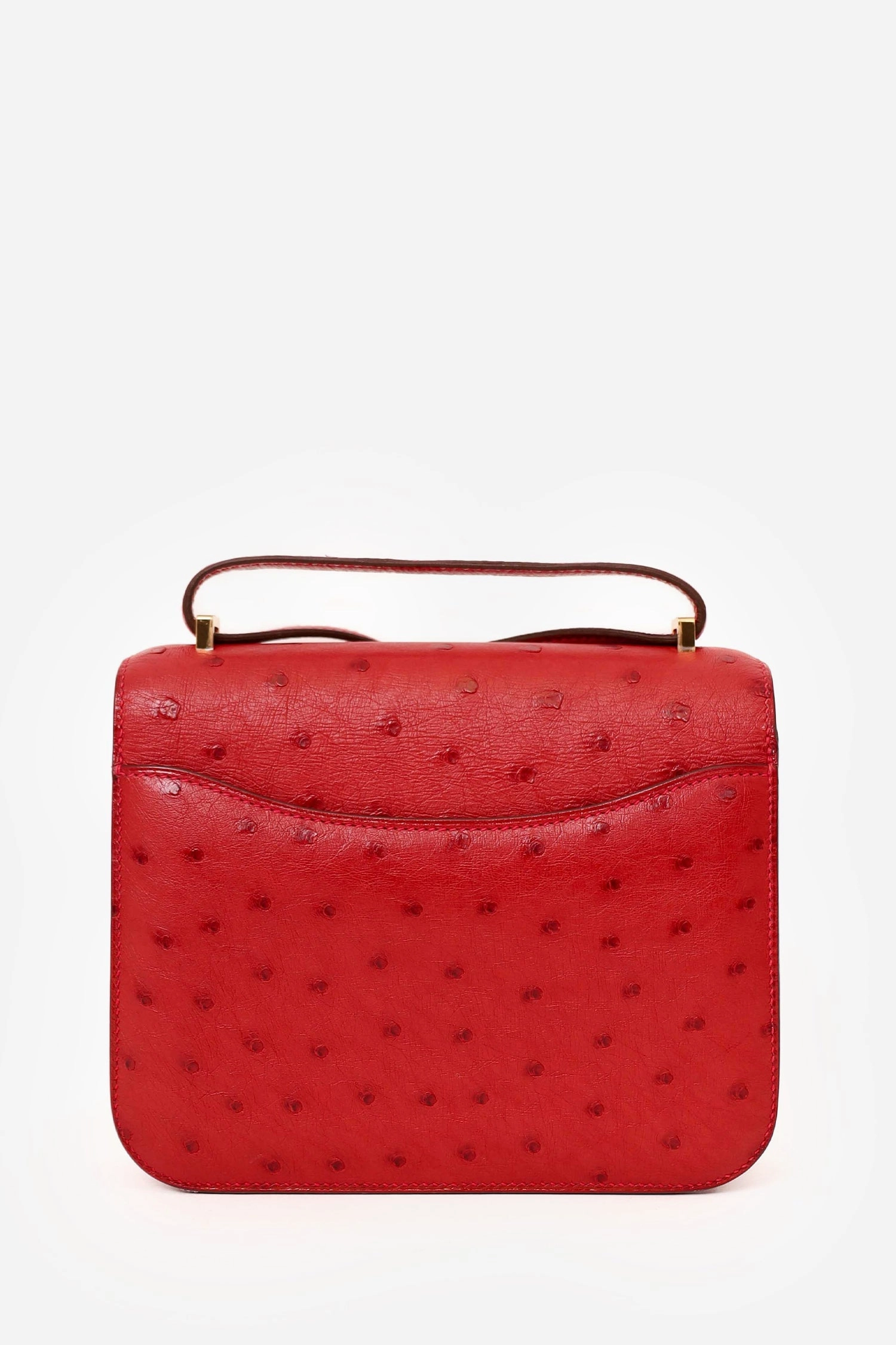 Herms 2017 Red Ostrich Constance 18