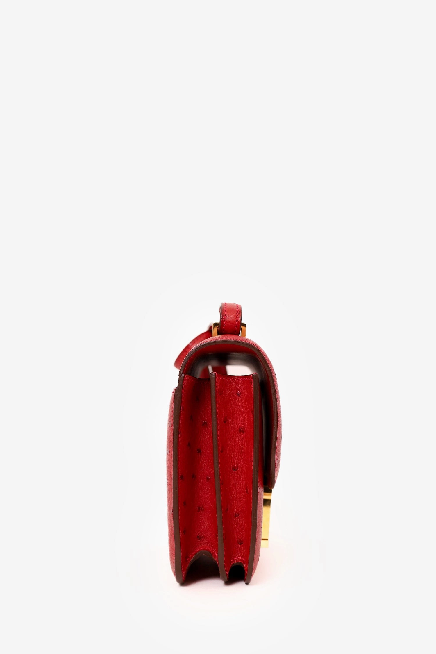 Herms 2017 Red Ostrich Constance 18
