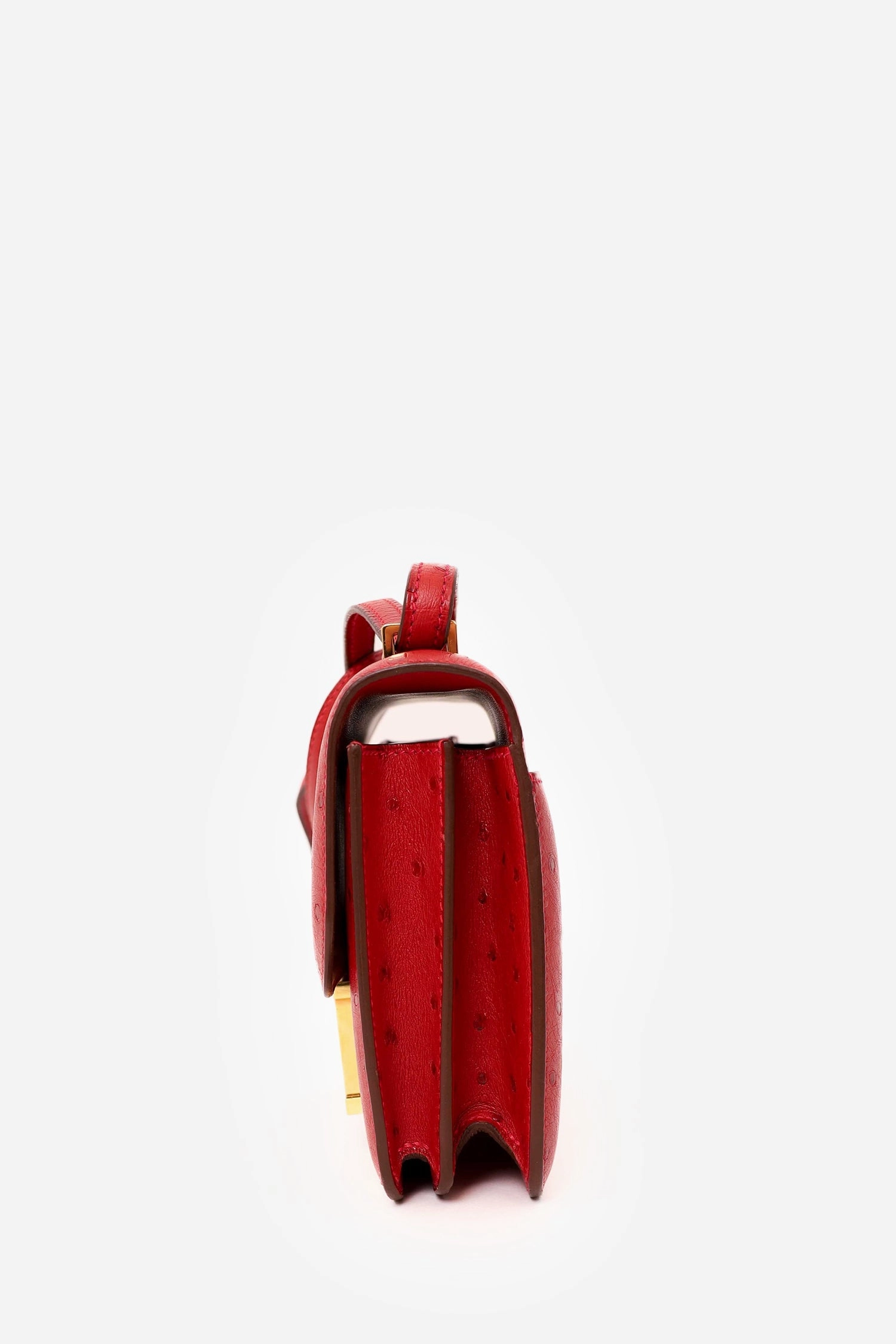 Herms 2017 Red Ostrich Constance 18