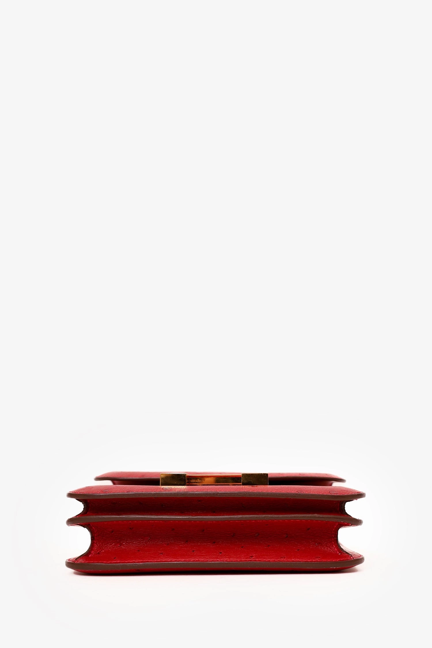 Herms 2017 Red Ostrich Constance 18