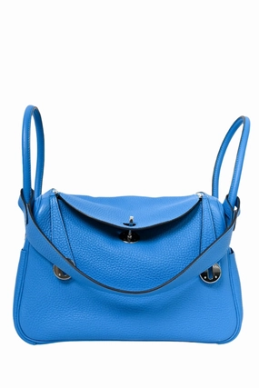 Herms 2017 Zanzibar Blue Clemence Leather Lindy 26