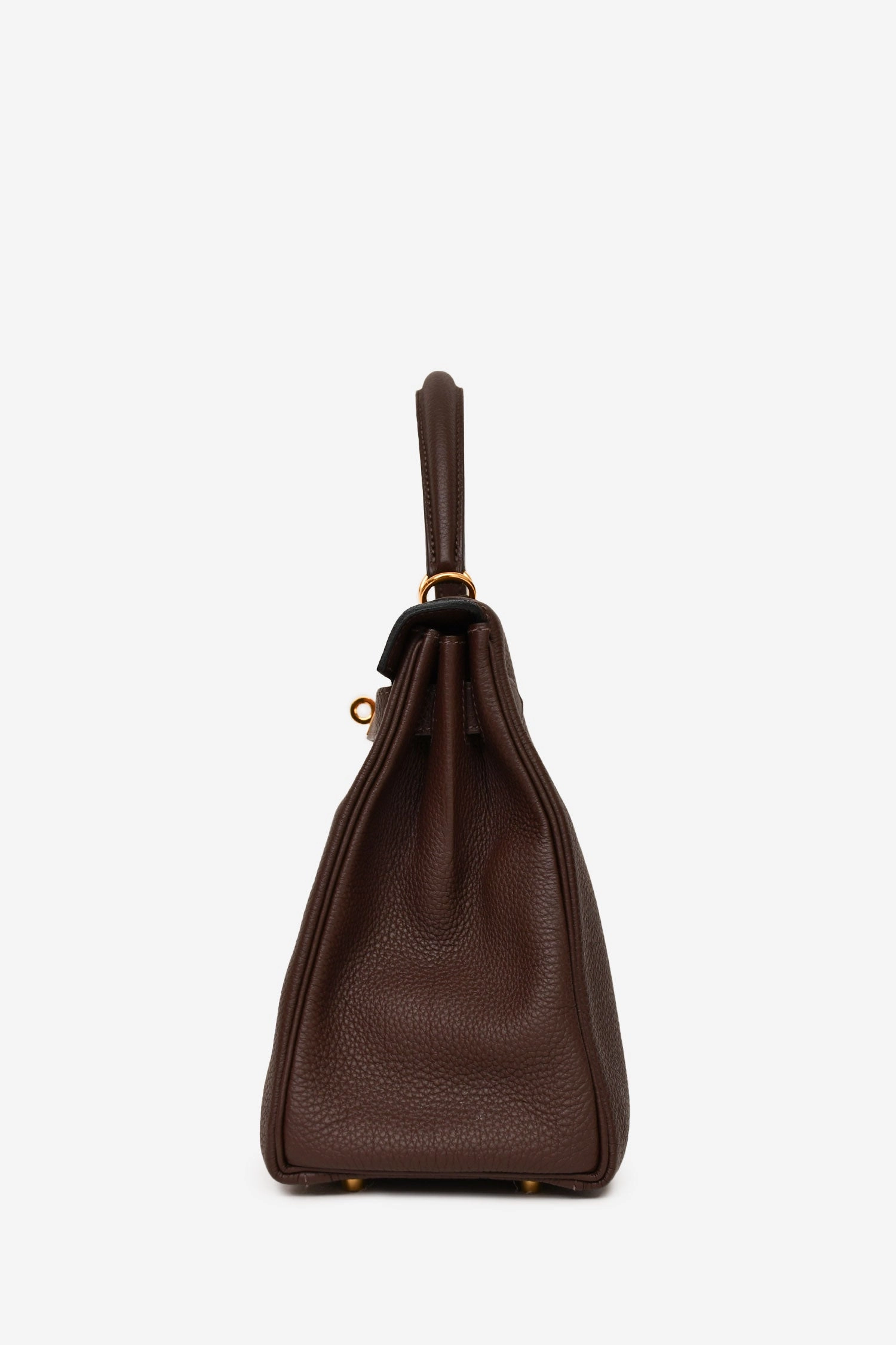 Herms 2018 Dark Brown Togo Leather Retourne Kelly 28 with Strap