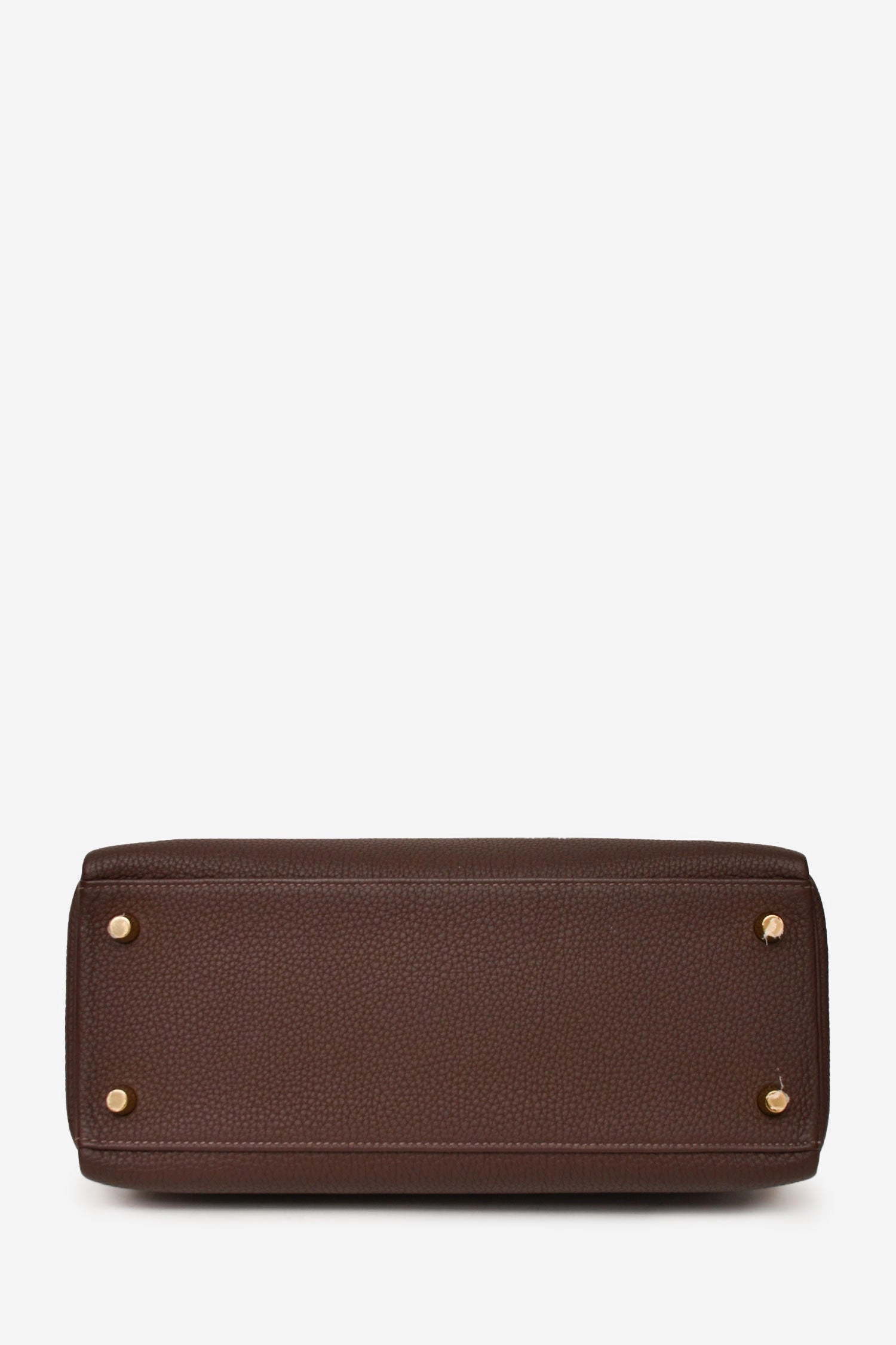 Herms 2018 Dark Brown Togo Leather Retourne Kelly 28 with Strap