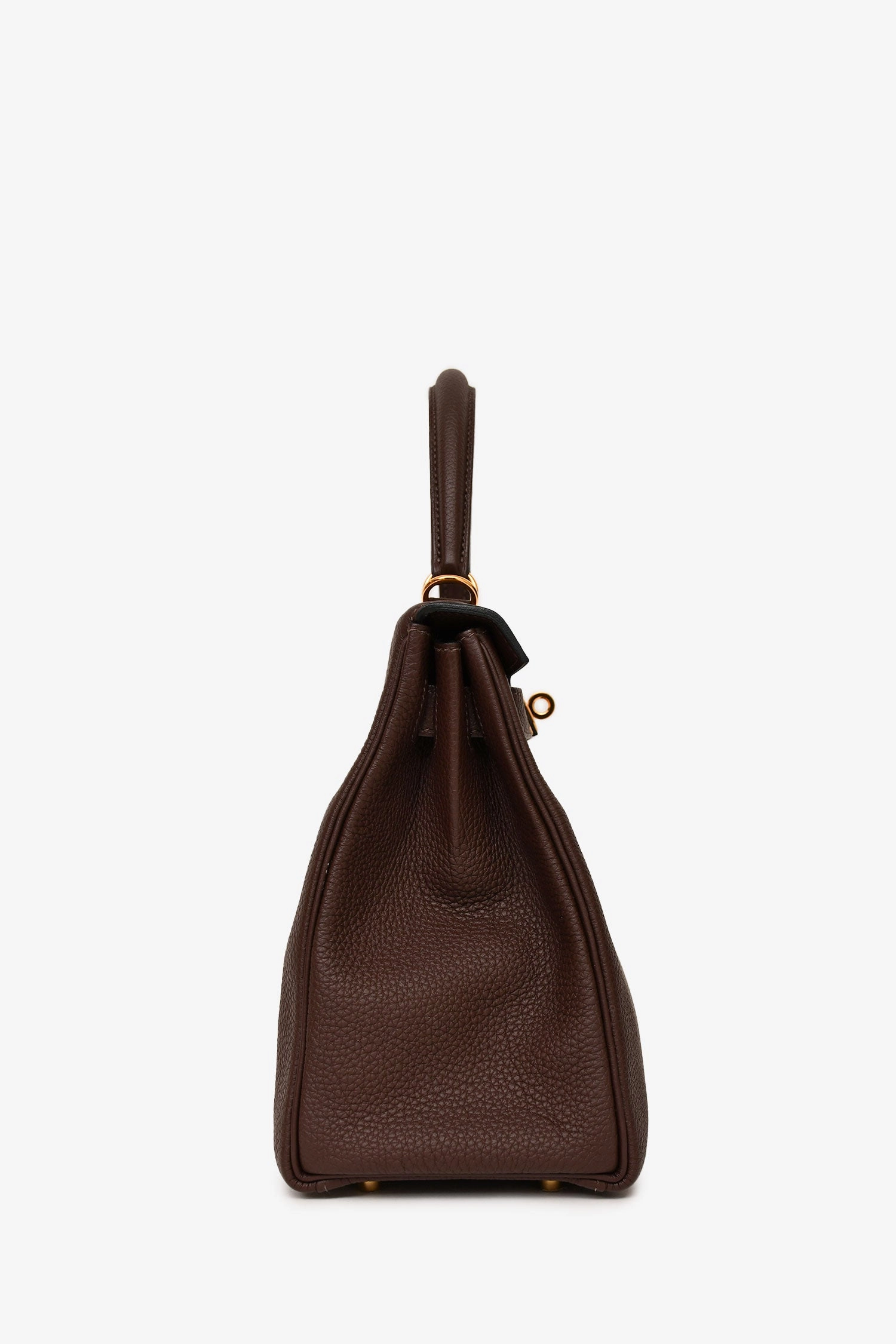 Herms 2018 Dark Brown Togo Leather Retourne Kelly 28 with Strap