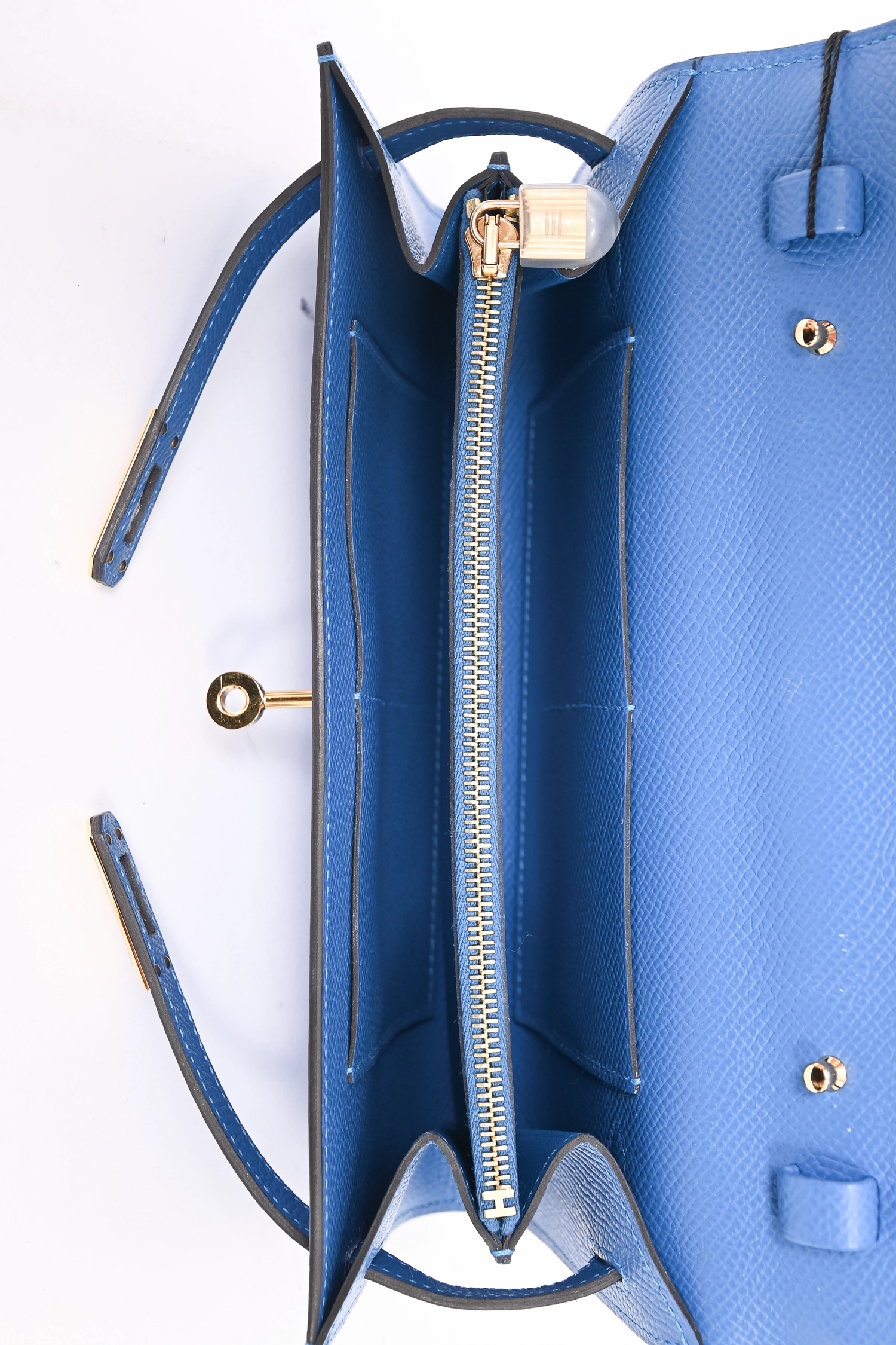 Herms 2018 Mykonos Bleu Zellige Epsom Kelly To Go Alligator Touch