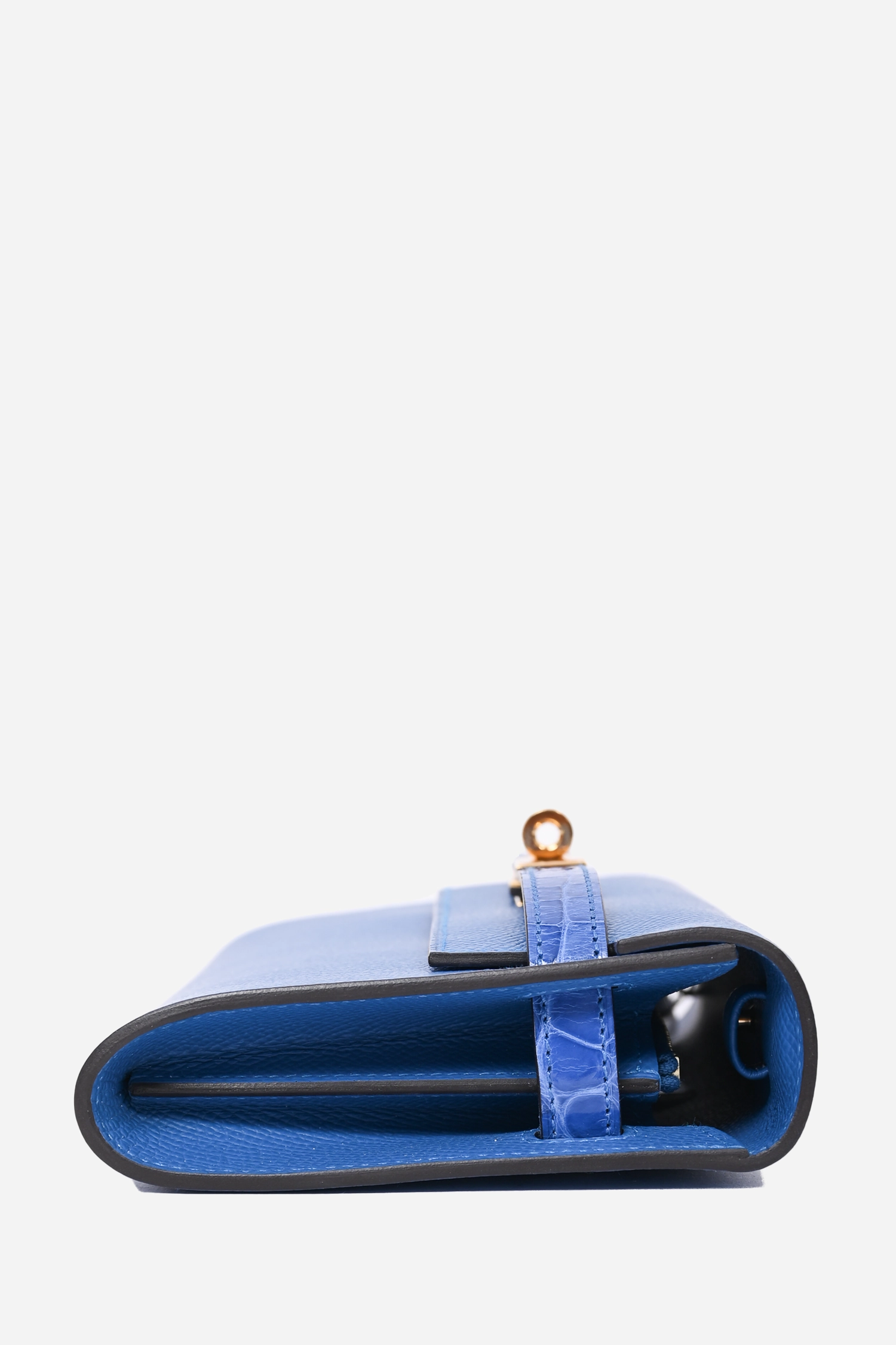 Herms 2018 Mykonos Bleu Zellige Epsom Kelly To Go Alligator Touch