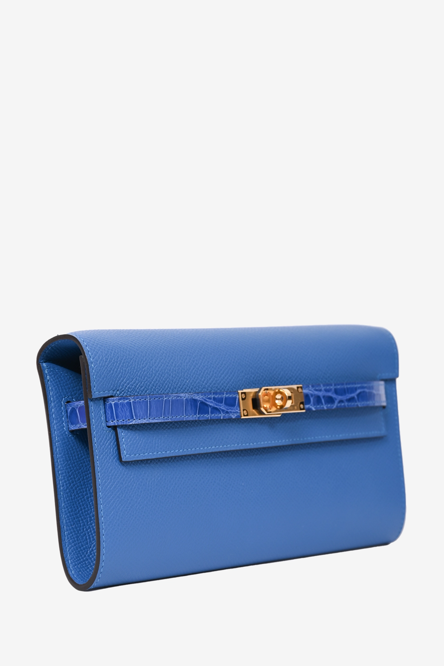 Herms 2018 Mykonos Bleu Zellige Epsom Kelly To Go Alligator Touch