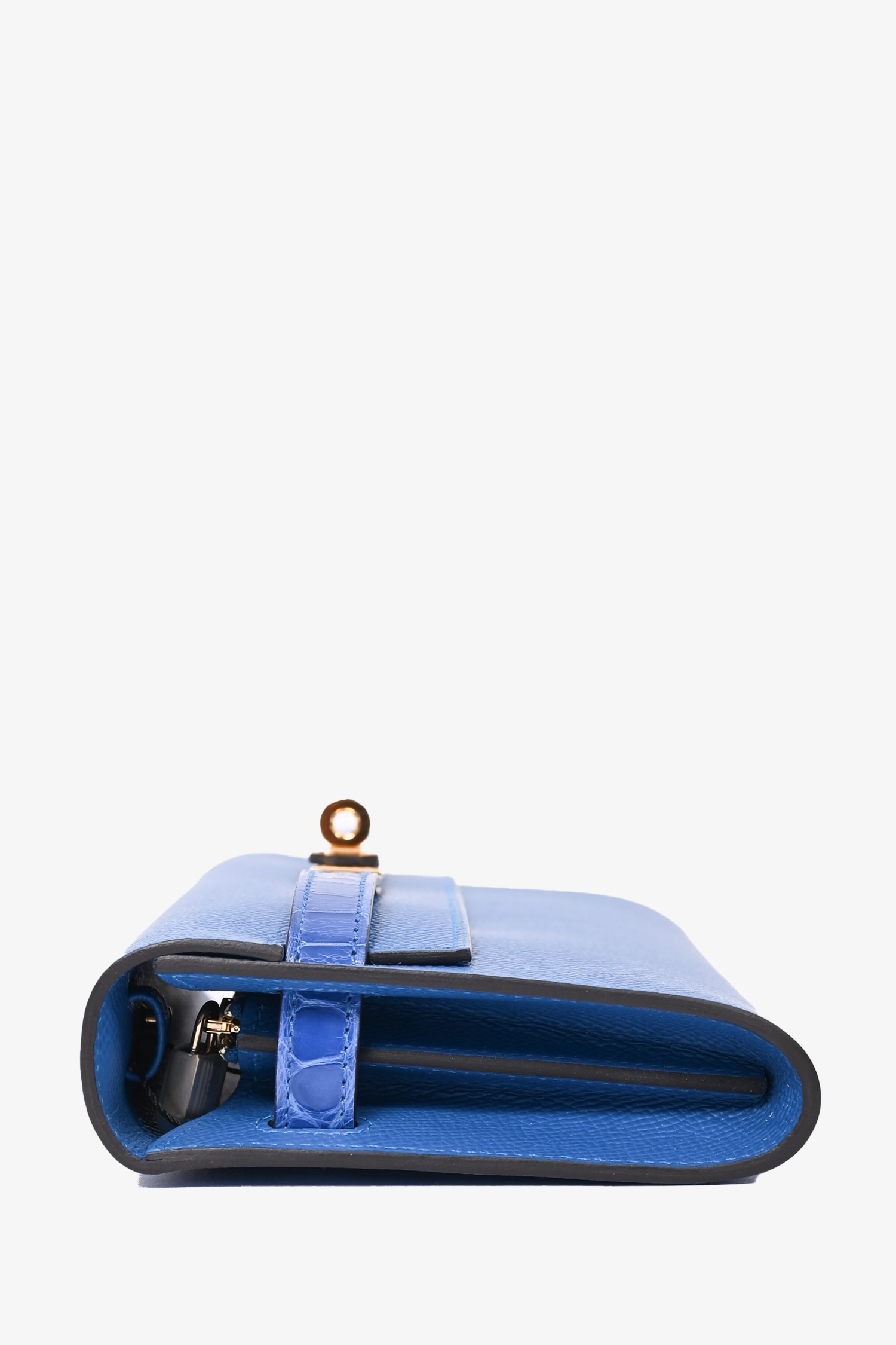 Herms 2018 Mykonos Bleu Zellige Epsom Kelly To Go Alligator Touch