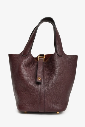 Herms 2022 Purple Clemence Leather Picotin 18
