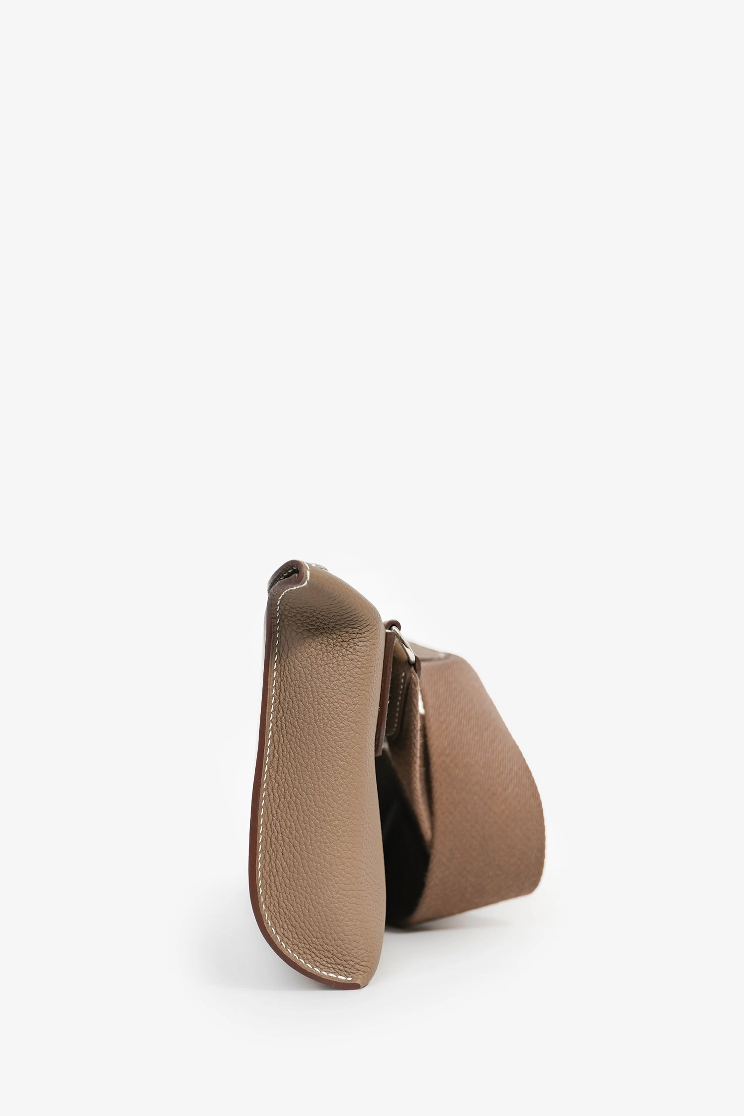 Herms 2023 Etoupe Togo Leather 'Videpoches' Crossbody