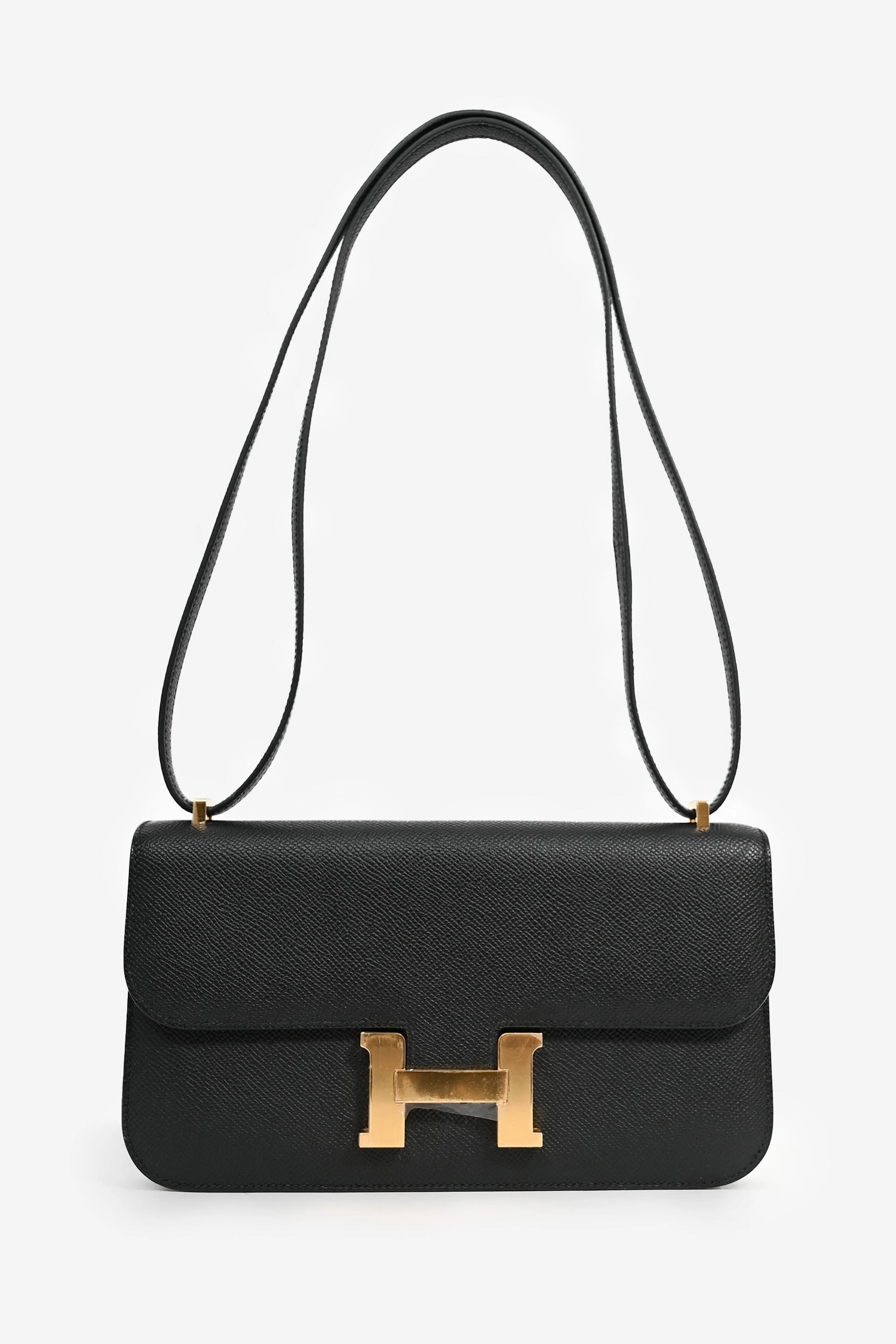Herms 2024 Black Epsom Leather Constance Elan Shoulder Bag