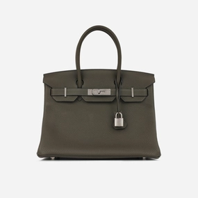 Herms - Birkin 30 - Vert De Gris Togo PHW - 2020 - Pre-Loved