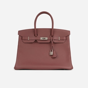 Herms - Birkin 35 - Rose De Boise Clemence PHW - 2014 - Pre-Loved