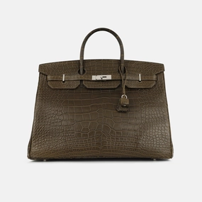 Herms - Birkin 40 - Gris Elephant Alligator Mississipiensis PHW - 2013 - Pre-Loved