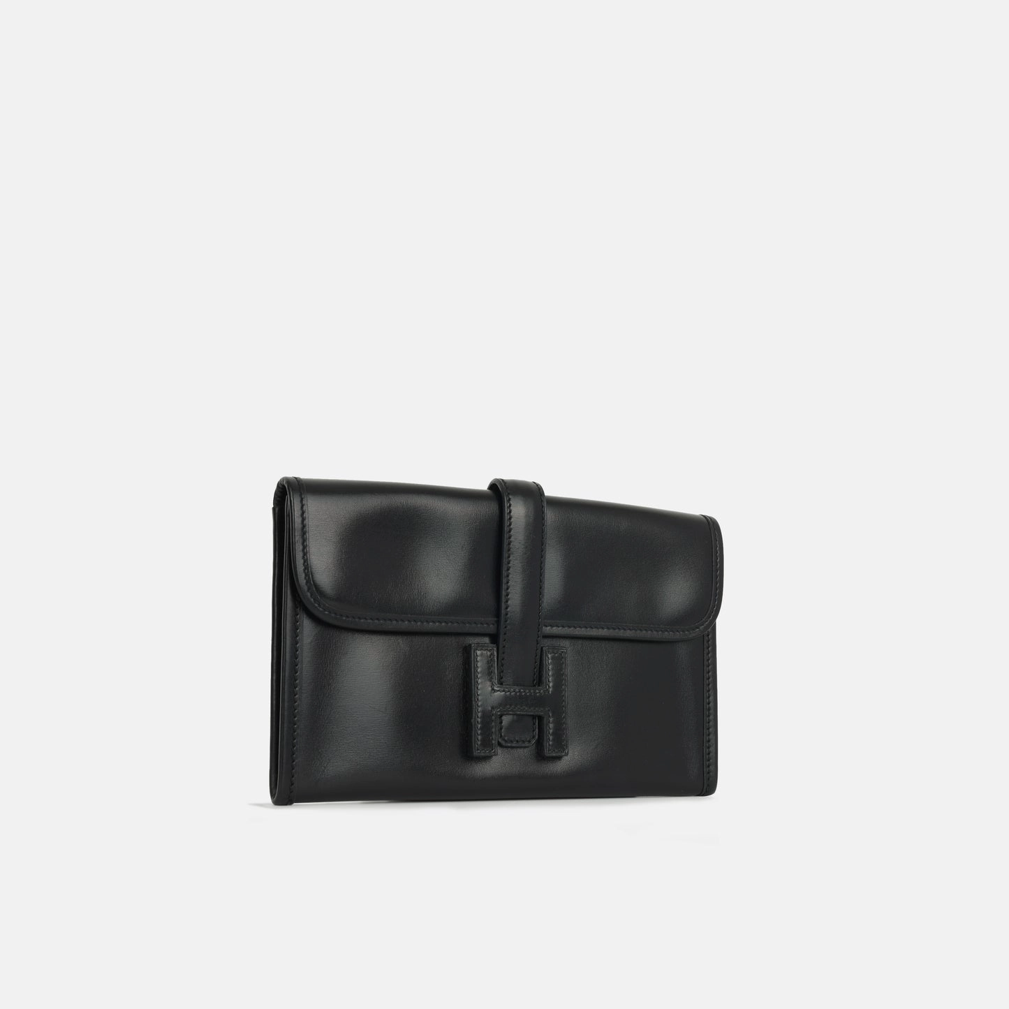 Herms - Jige Clutch 20 - Noir Box Calf - Pre-Loved - 2007