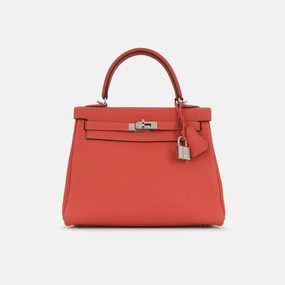 Herms - Kelly 25 - Geranium Togo PHW - 2018 - Pre-Loved