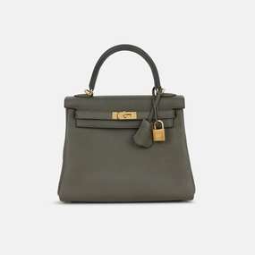 Herms - Kelly 25 - Vert De Gris Togo GHW - 2021 - Pre-Loved