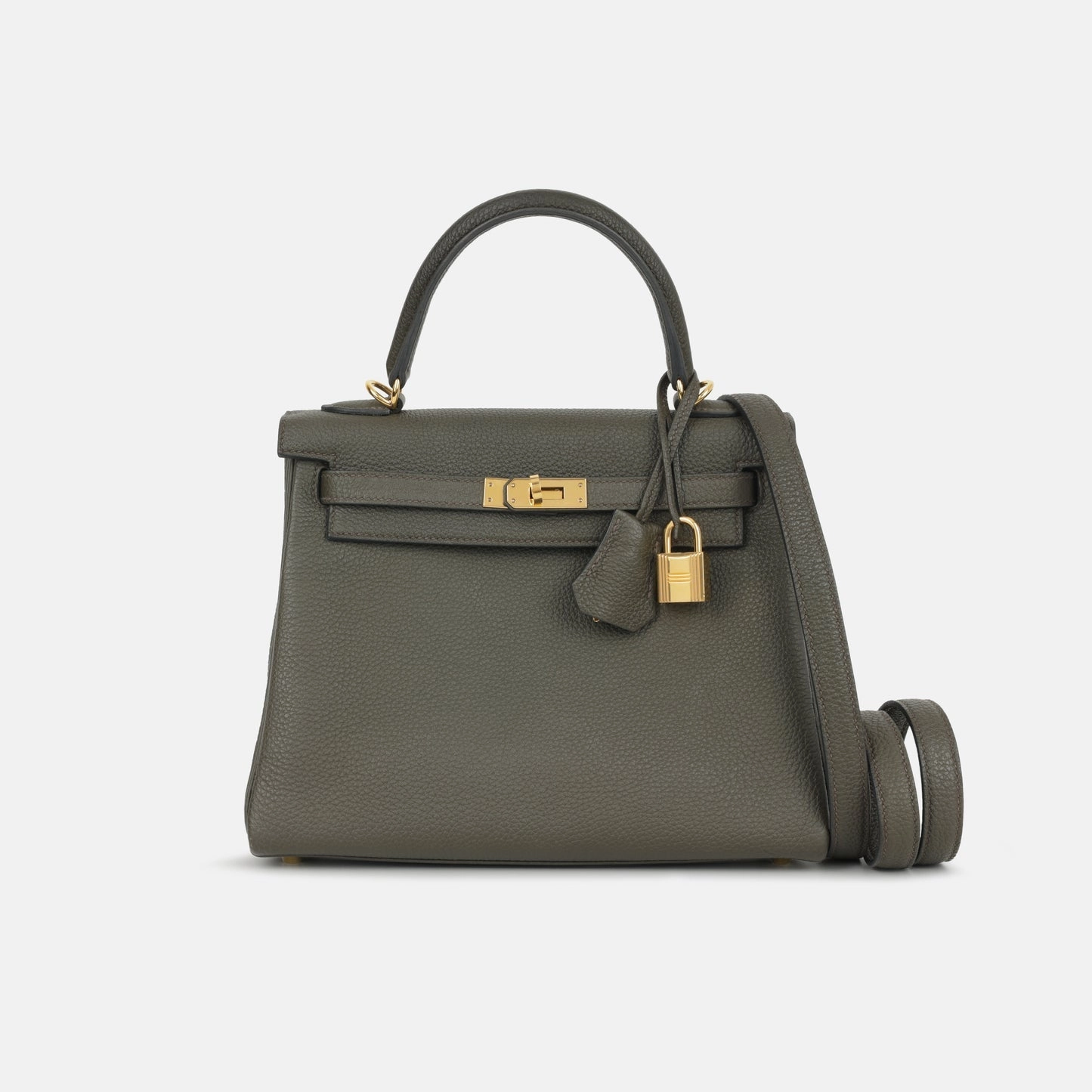 Herms - Kelly 25 - Vert De Gris Togo GHW - 2021 - Pre-Loved