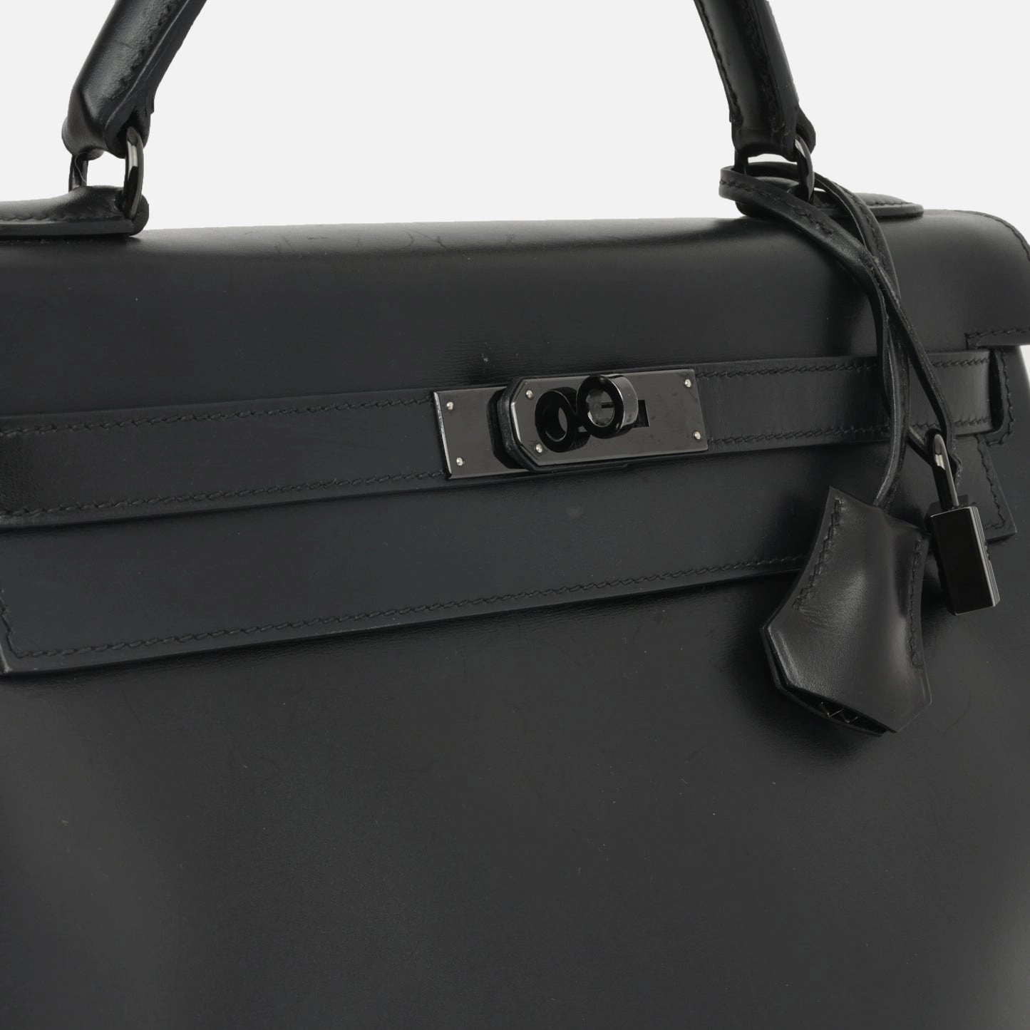 Herms - Kelly 32 - So Black Box Calf BHW - 2010 - Pre-Loved
