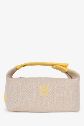 Herms Beige/Yellow Canvas Bride-A-Brac Small Case