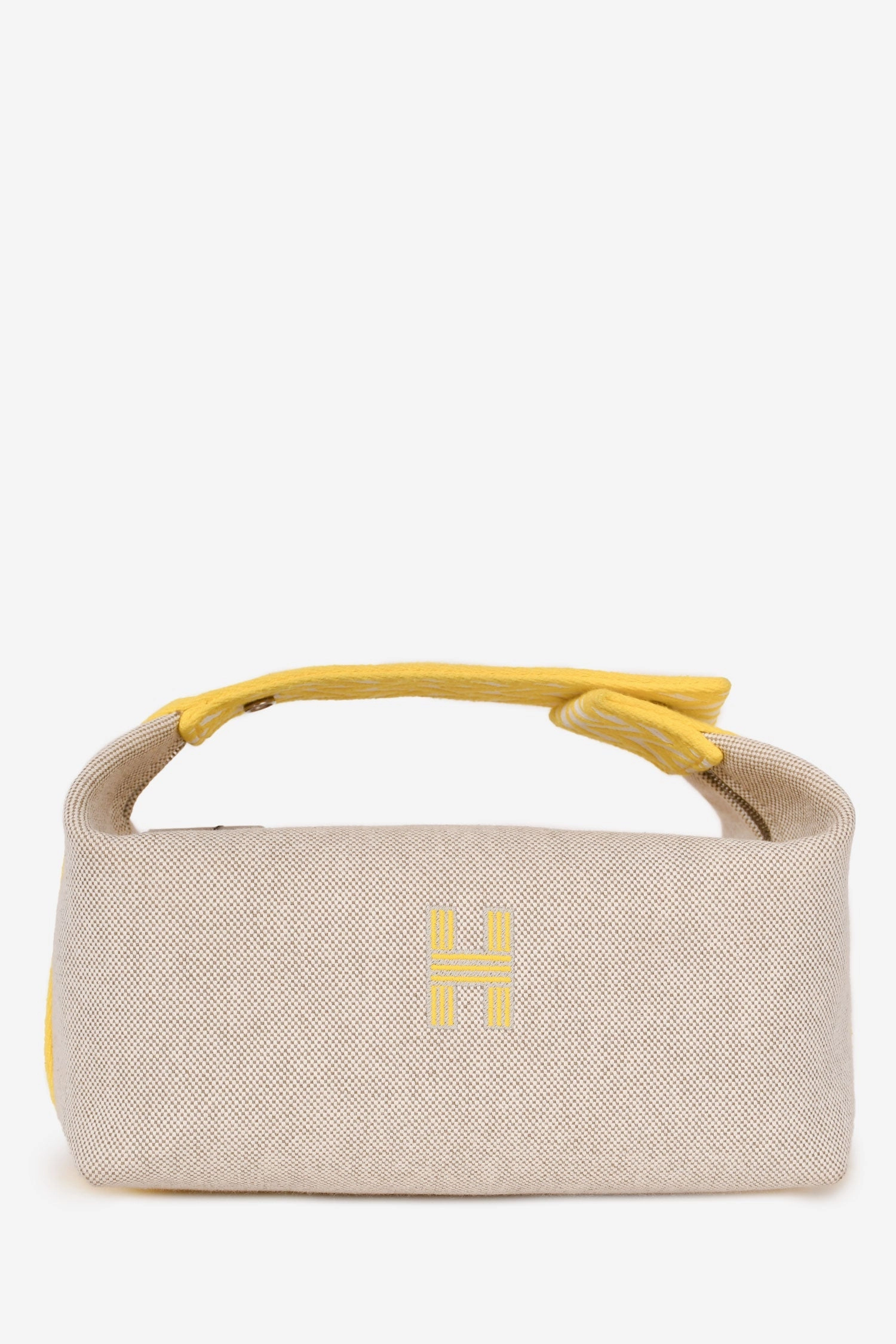 Herms Beige/Yellow Canvas Bride-A-Brac Small Case
