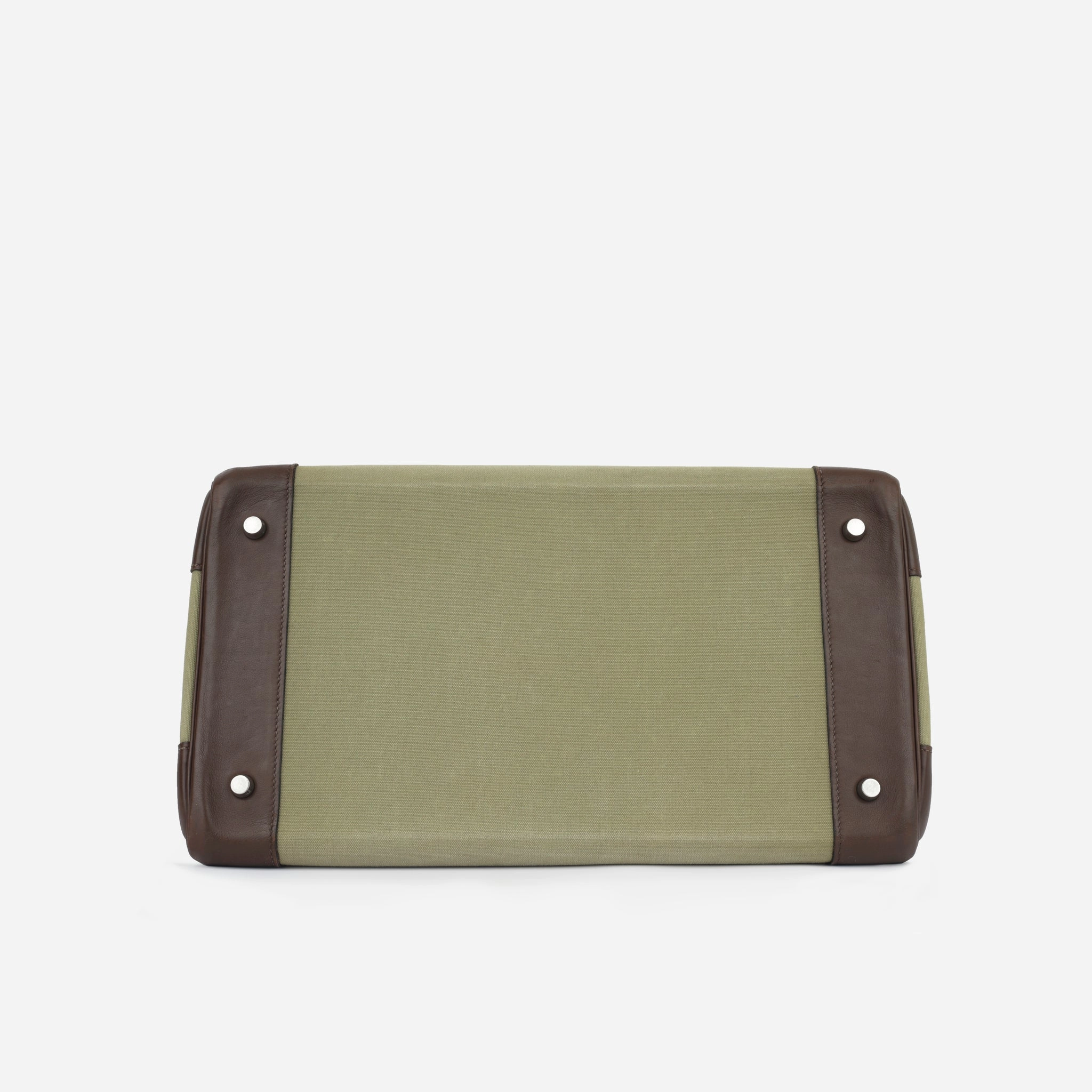 Herms Birkin 40 Toile - Chocolat Swift/Vert Olive
