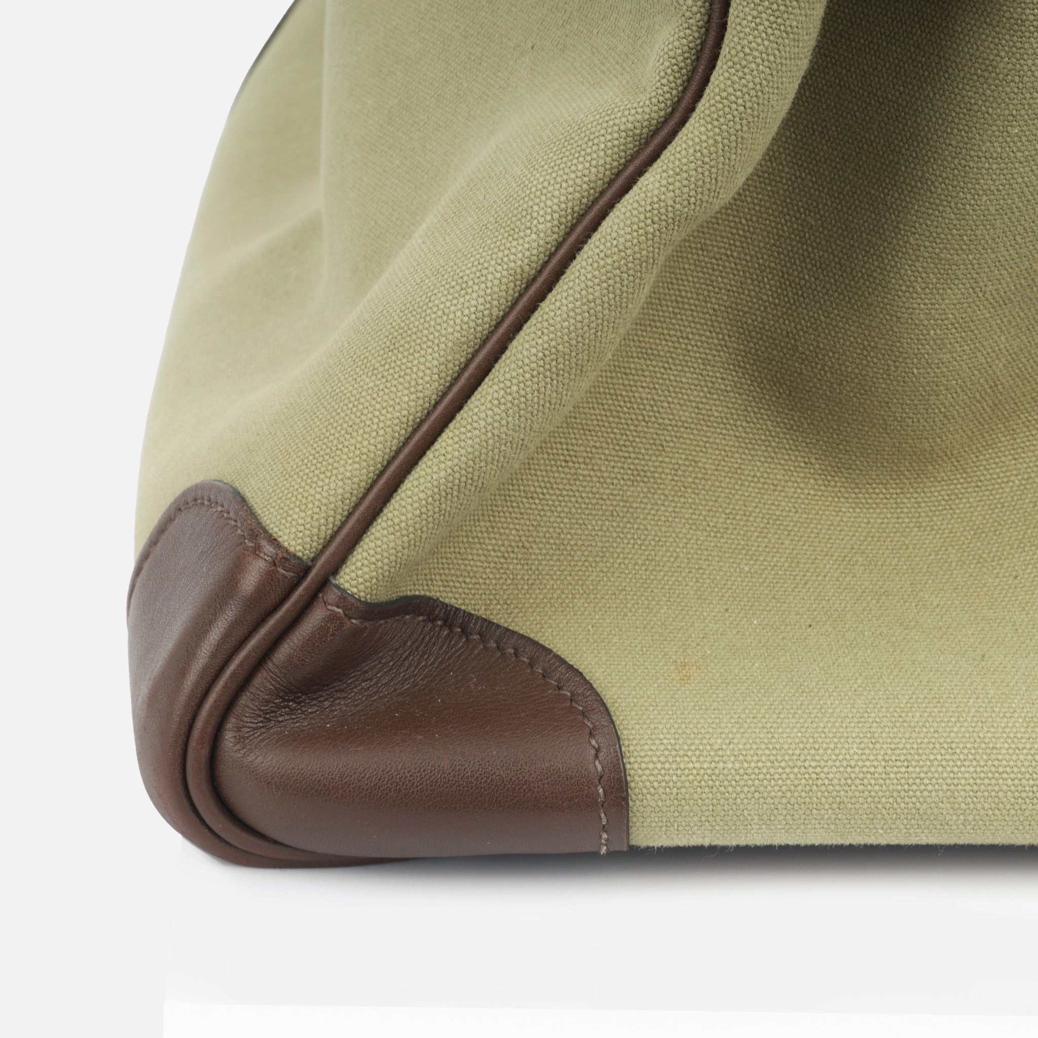Herms Birkin 40 Toile - Chocolat Swift/Vert Olive