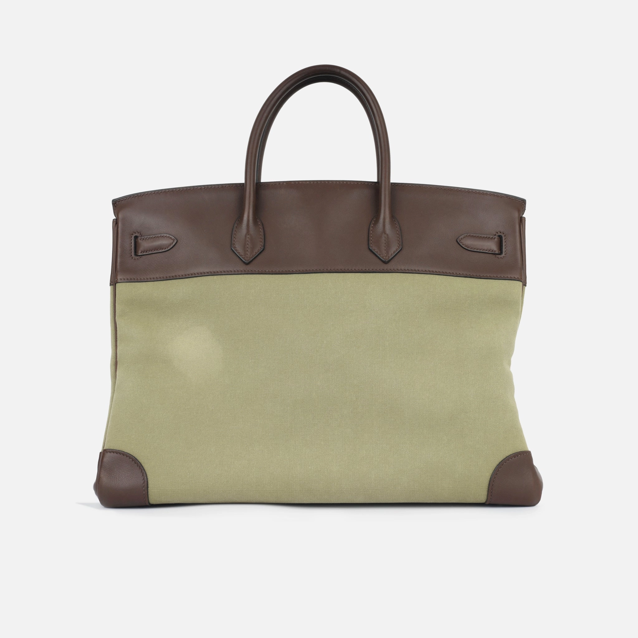 Herms Birkin 40 Toile - Chocolat Swift/Vert Olive