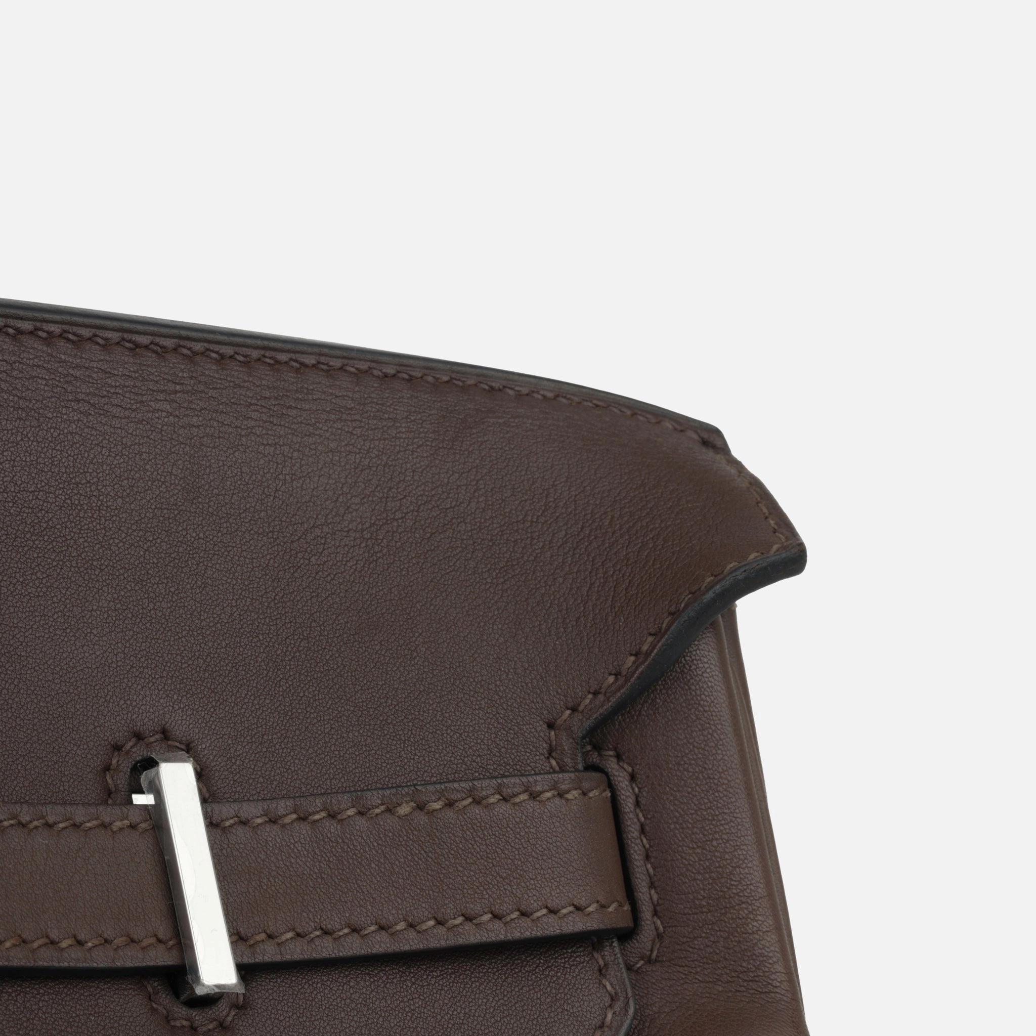 Herms Birkin 40 Toile - Chocolat Swift/Vert Olive