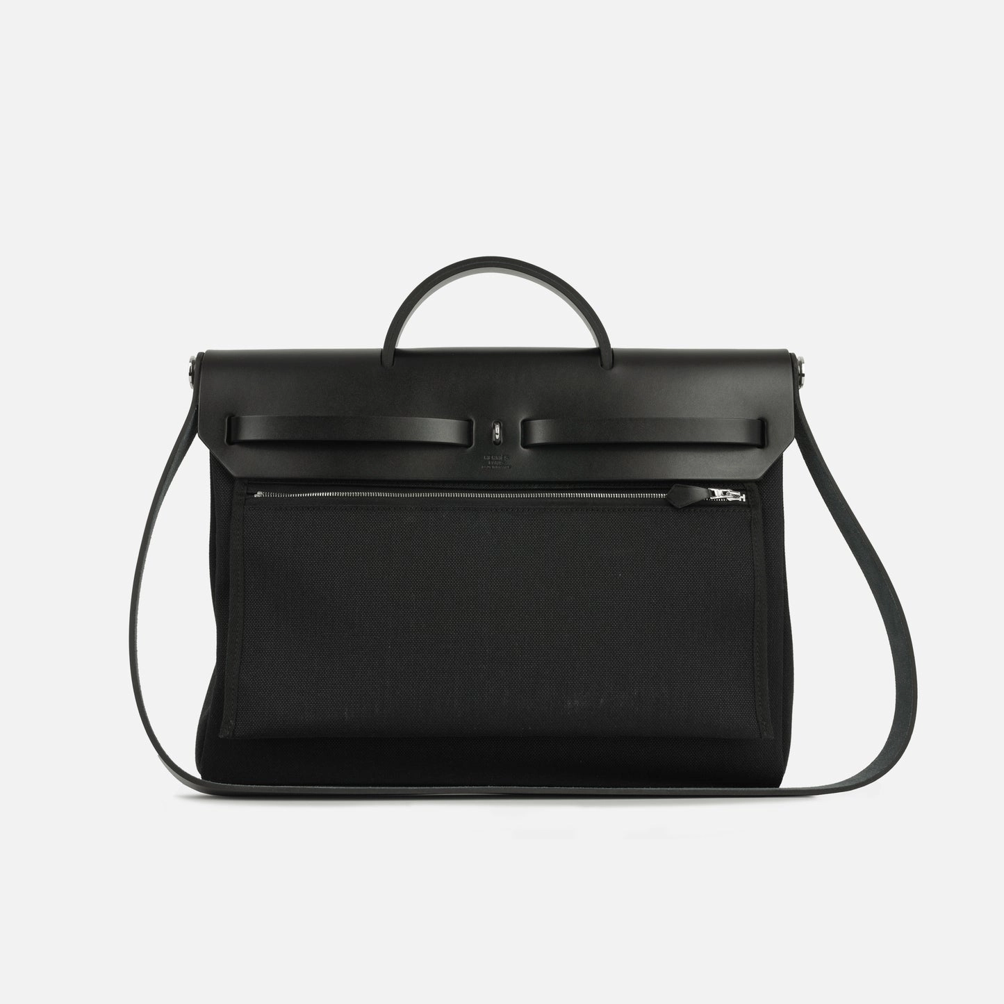 Herms Herbag 39 Noir Canvas / Hunter PHW