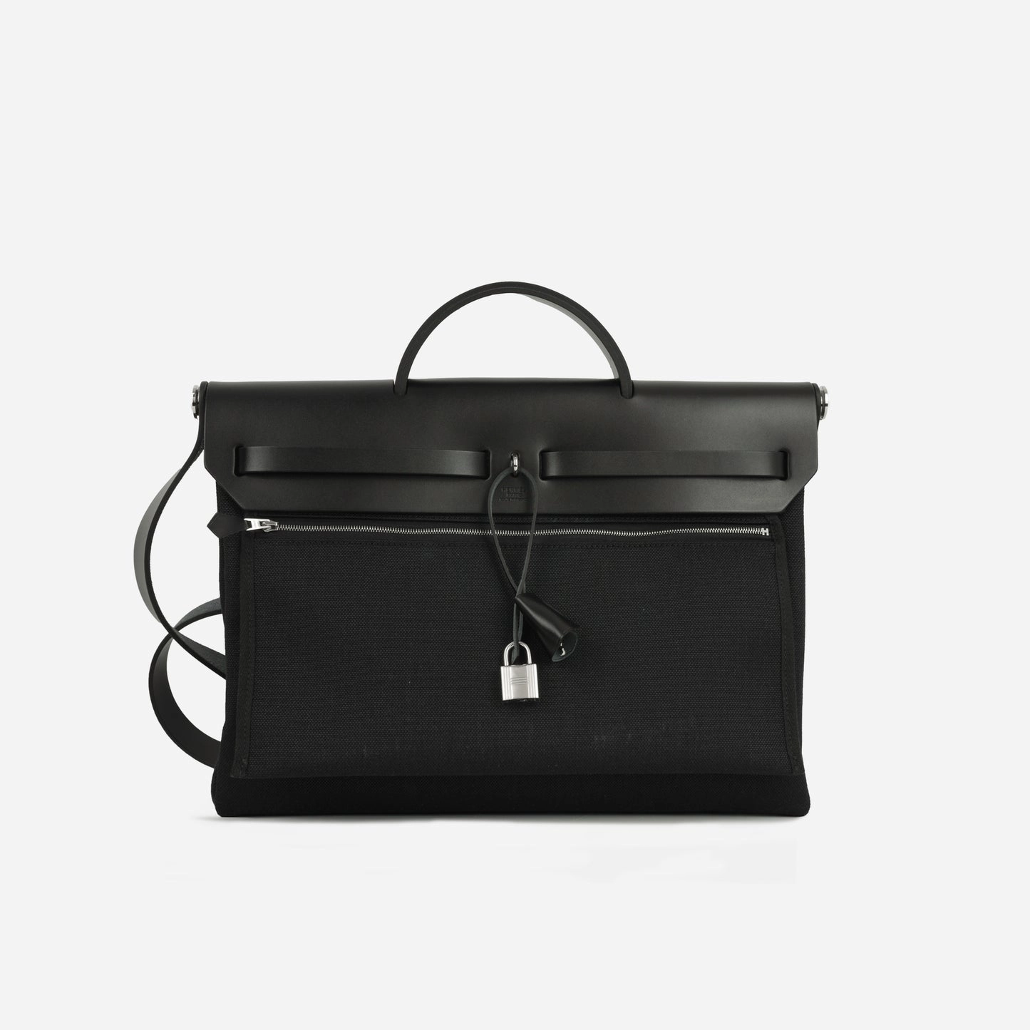 Herms Herbag 39 Noir Canvas / Hunter PHW