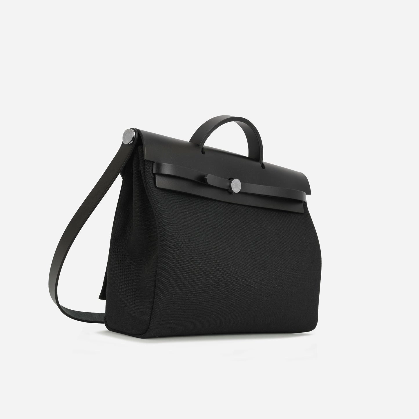 Herms Herbag 39 Noir Canvas / Hunter PHW